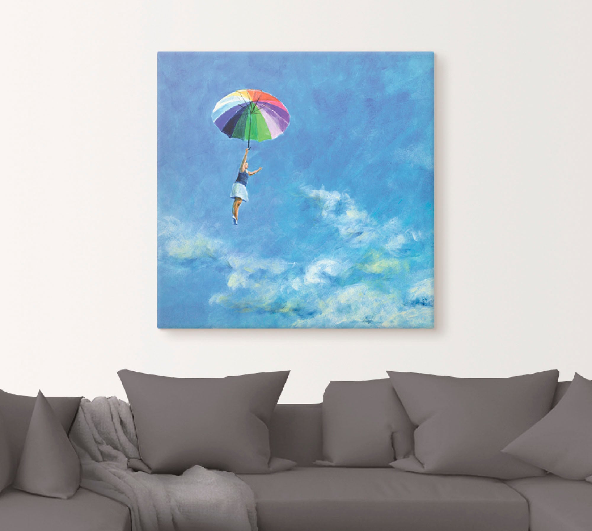 Artland Tableau sur toile »Das Leben leben« Femme 1 cuis tlg. tendu sur cadre en bois