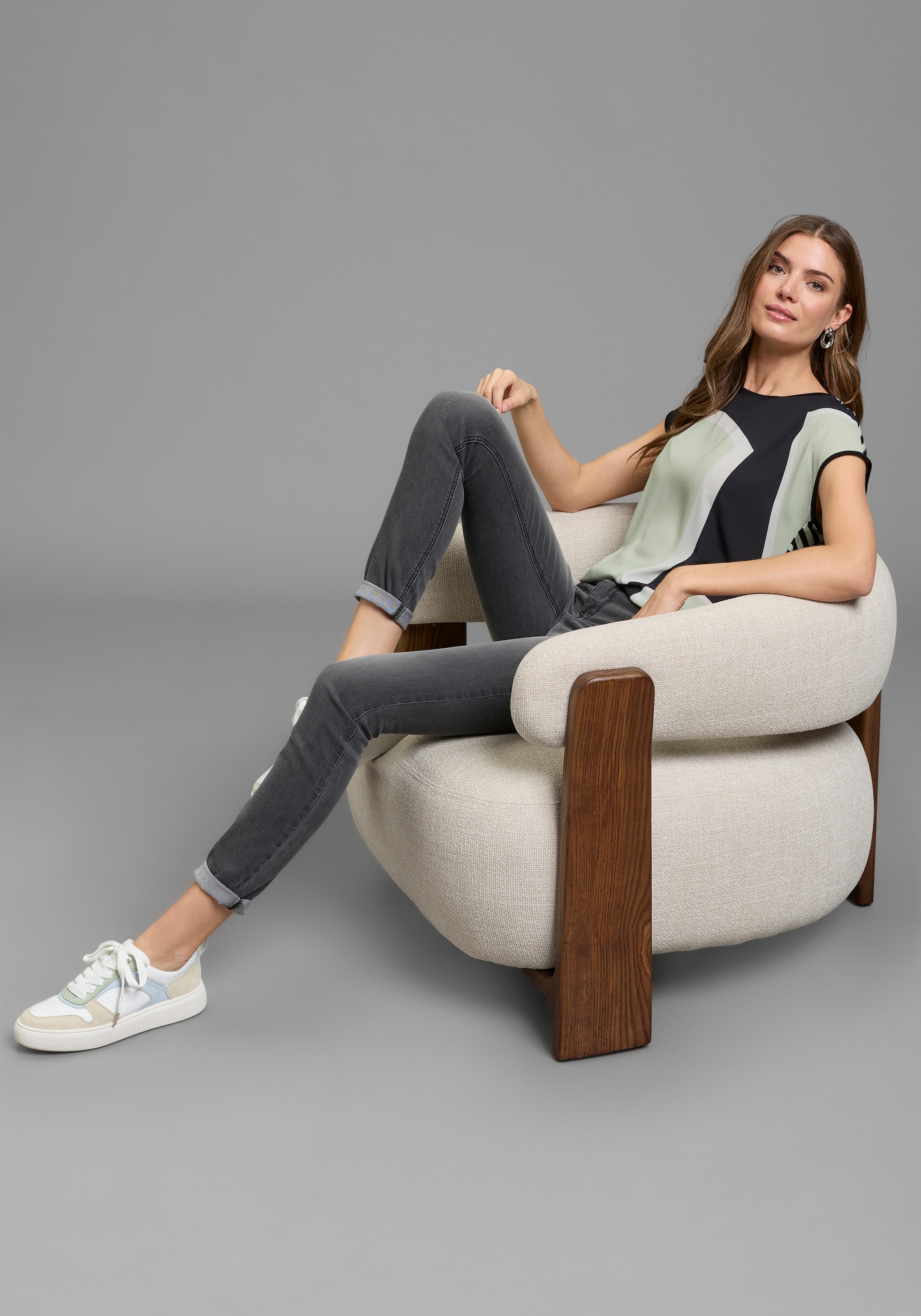 Laura Scott Hemdbluse für Casual- und Sommermode, mit U-Boot-Ausschnitt, Kurzarm