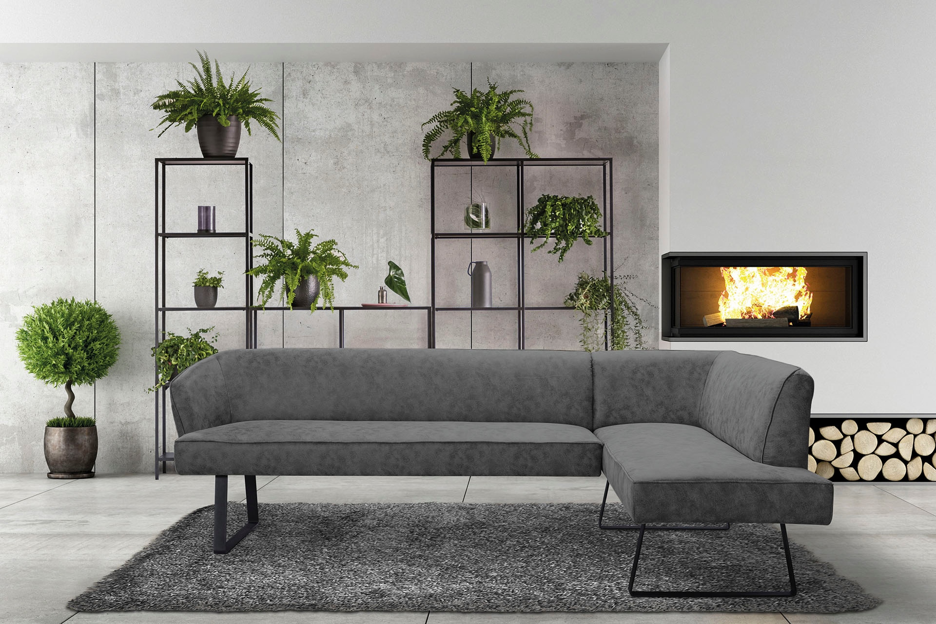 exxpo - sofa fashion Eckbank »Americano«, mit Keder und Metallfüssen, Bezug  in verschiedenen Qualitäten bequem kaufen