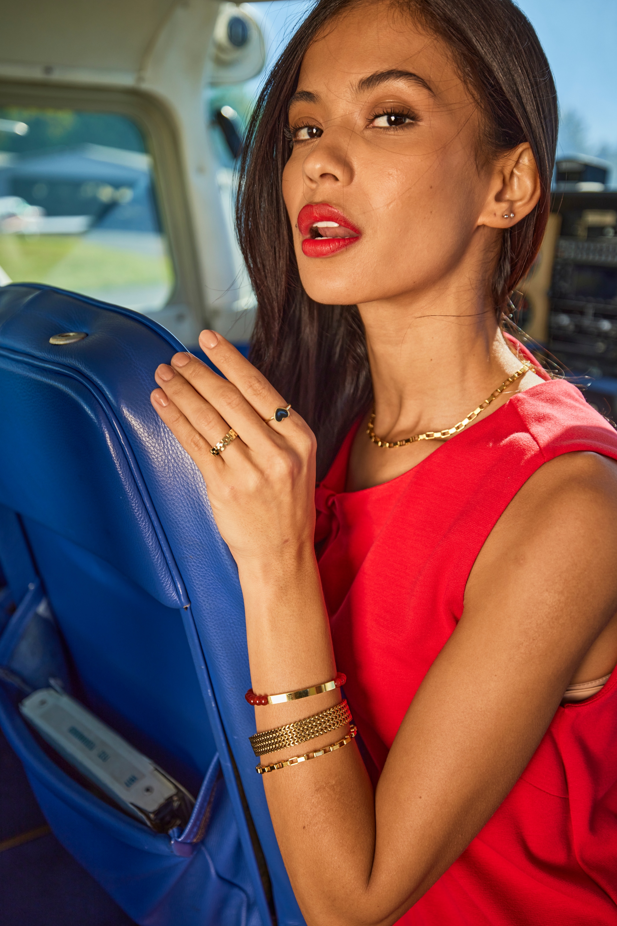 Aniston JEWELRY & WATCHES Bracelet »Schmuck Geschenk flexibles Armband« mit Aventurin oder Türkis-Imitat