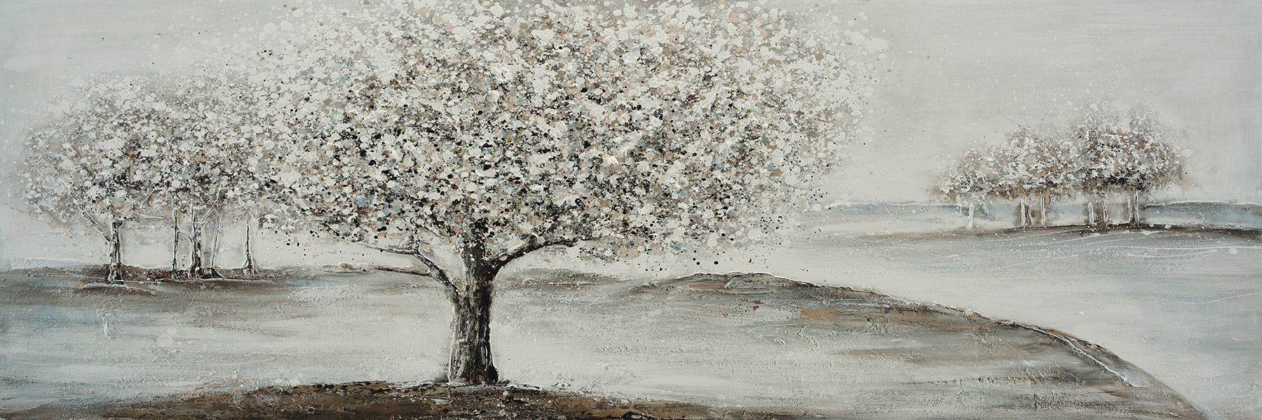 Image of Bönninghoff Ölgemälde "handarbeit BÄUME 40x120 cm – Wandbild Kunst Deko modern" Baum Baumbilder Landschaften handgefertigt, jedes Bild ein Unikat