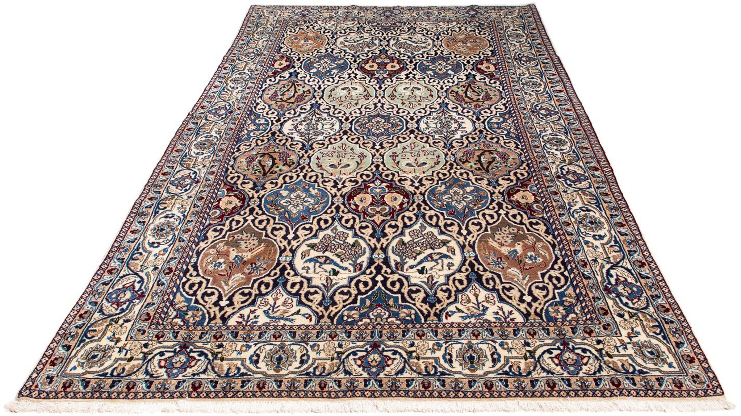 Image of morgenland Orientteppich »Perser - Nain - Royal - 260 x 158 cm - mehrfarbig«, rechteckig, 10 mm Höhe, Wohnzimmer, Handgeknüpft, Einzelstück mit Zertifikat bei Ackermann Versand Schweiz