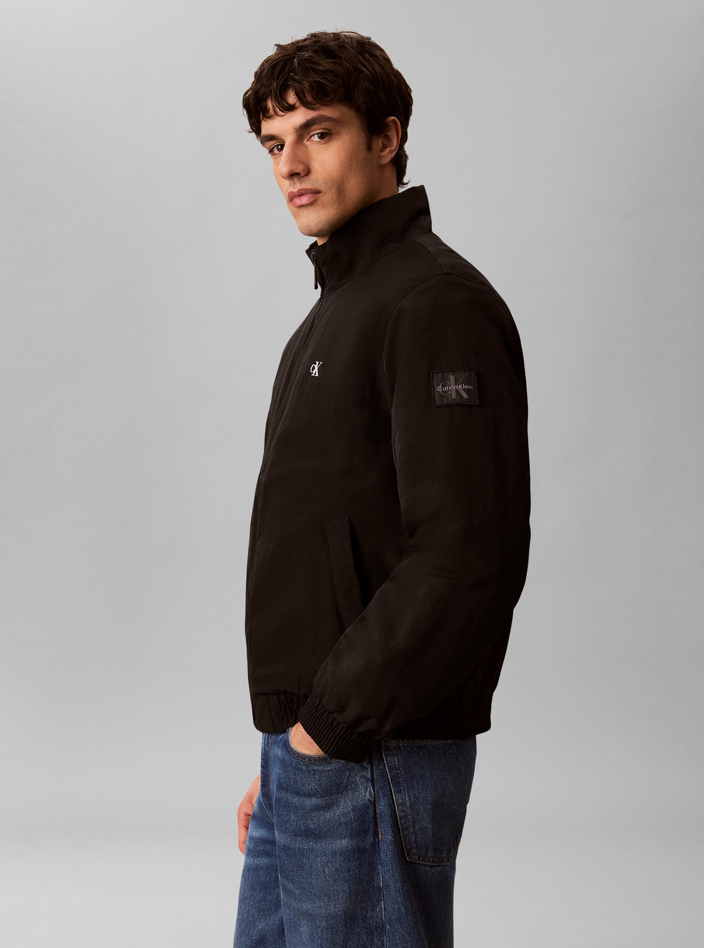 Calvin Klein Jeans Blouson Col montant, zip 2 voies, coupe régulière, rembourré