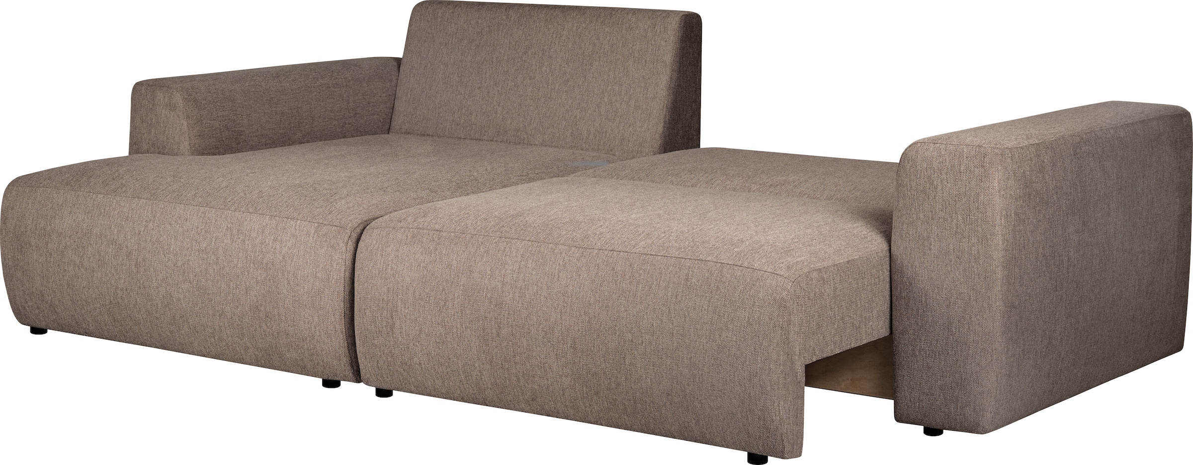 Home affaire Canapé-lit »Noord Schlafecksofa, Breite 250 cm« Velours côtelé, structure, tissu tissé, avec suspension ondulée, cadre en bois massif