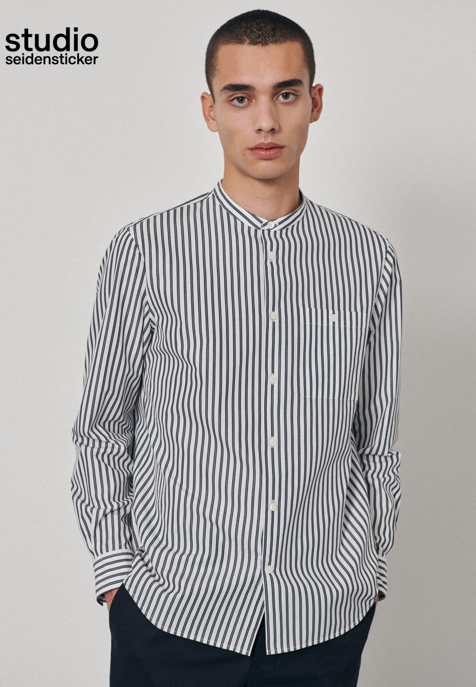 Image of seidensticker Businesshemd »Studio«, Regular Langarm Stehkragen Streifen bei Ackermann Versand Schweiz