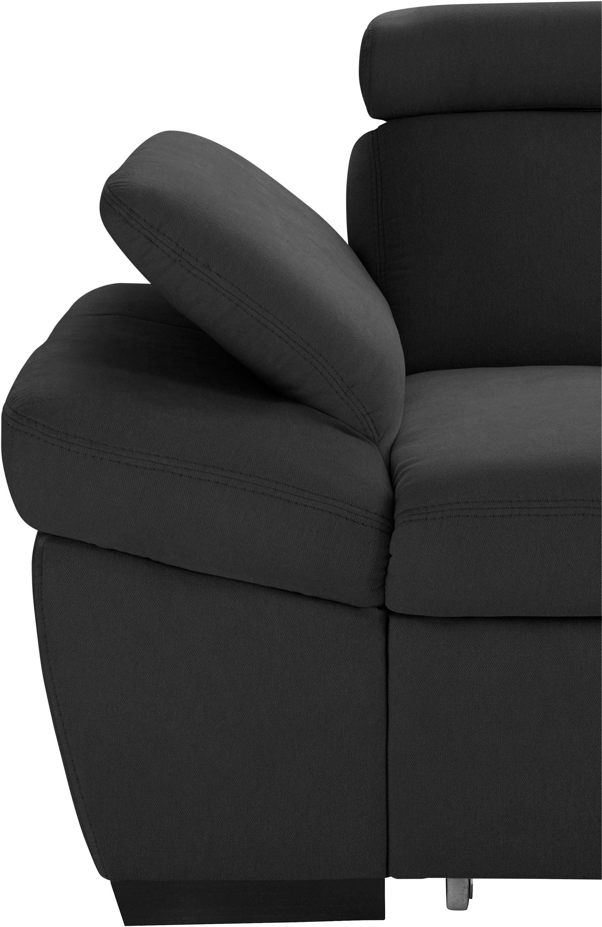 exxpo - sofa fashion Ecksofa »Salerno, klassisch modernes Funktionssofa, hoher Sitzkomfort, L-Form«, inkl. Kopf- und Armteilverstellung, wahlweise mit Bettfunktion
