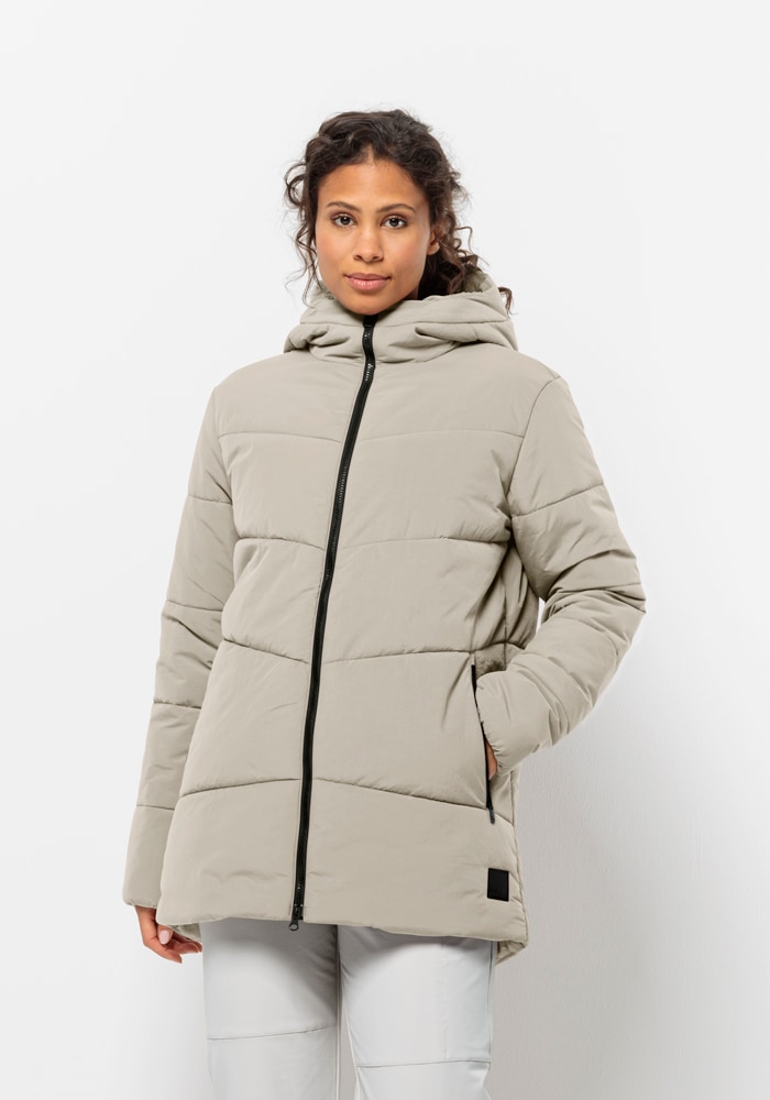 Jack Wolfskin Funktionsjacke »KAROLINGER LONG JKT W«, mit Kapuze