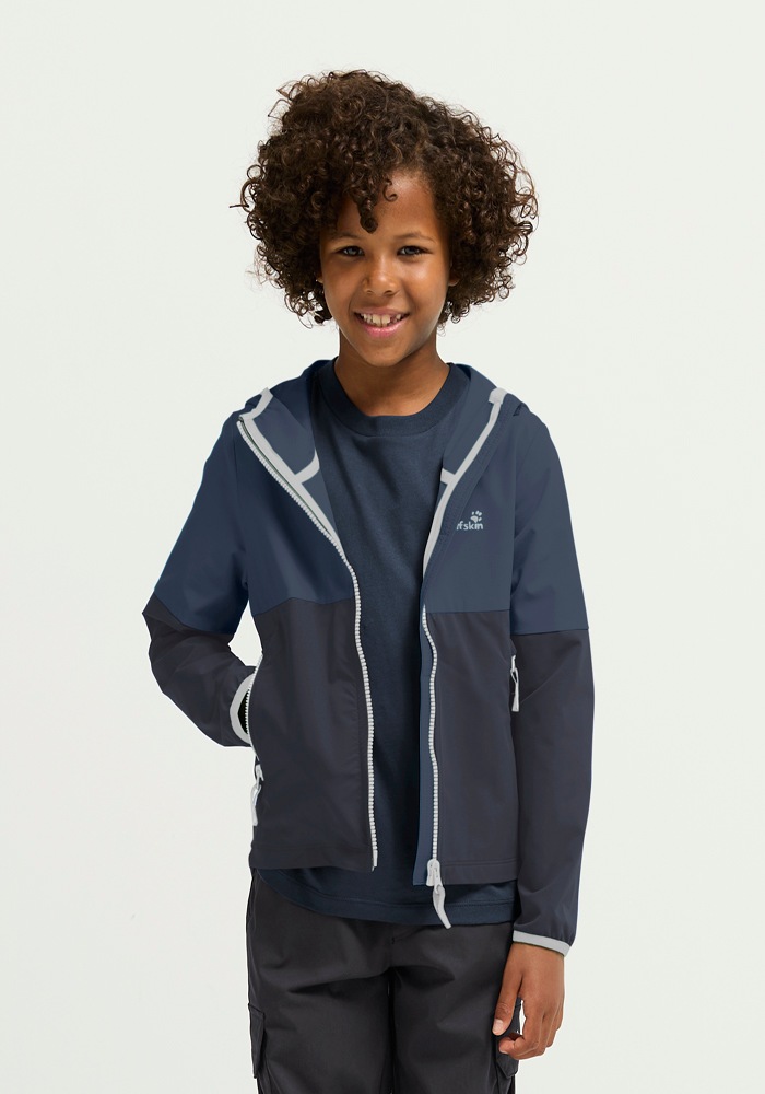 Jack Wolfskin Veste softshell »SANDBIRD HOODED JKT K« mit Kapuze Winddicht, atmungsaktiv, Übergangsjacke