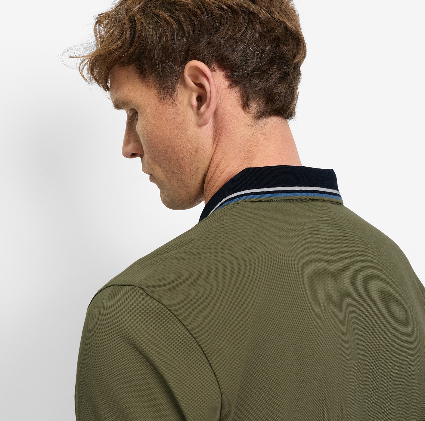 OLYMP Poloshirt »Casual« farbliche Kontrast-Details