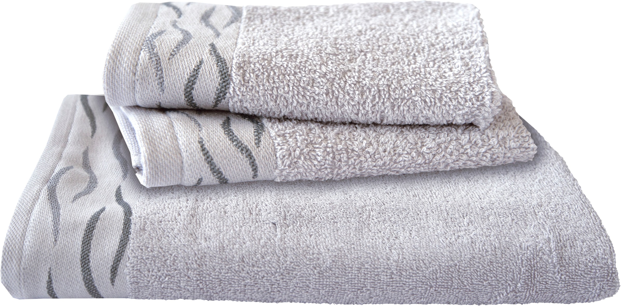 Dyckhoff Handtuch Set »Wave«, Set, 3 tlg., Frottier, mit Jacquard-Bordüre;4 Handtücher (50x100cm), 2 Duschtücher (70x140cm)