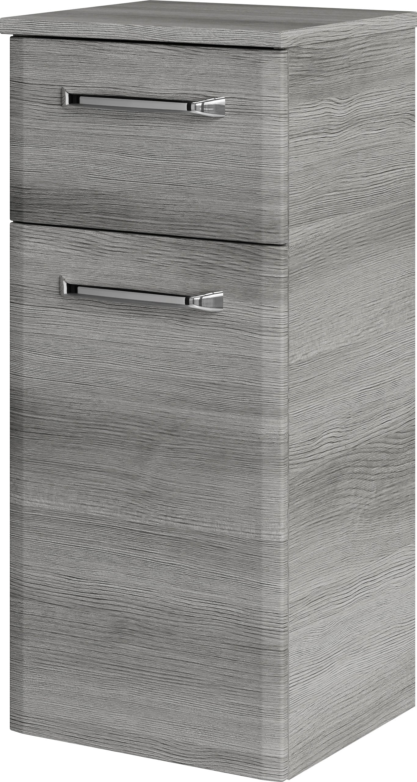 Image of Saphir Unterschrank "Quickset Badschrank mit 1 Tür, 1 Schublade, 1 Glas-Einlegeboden" 30 cm breit, Badezimmerschrank inkl. Türdämpfer, Griffe in Chrom Glanz