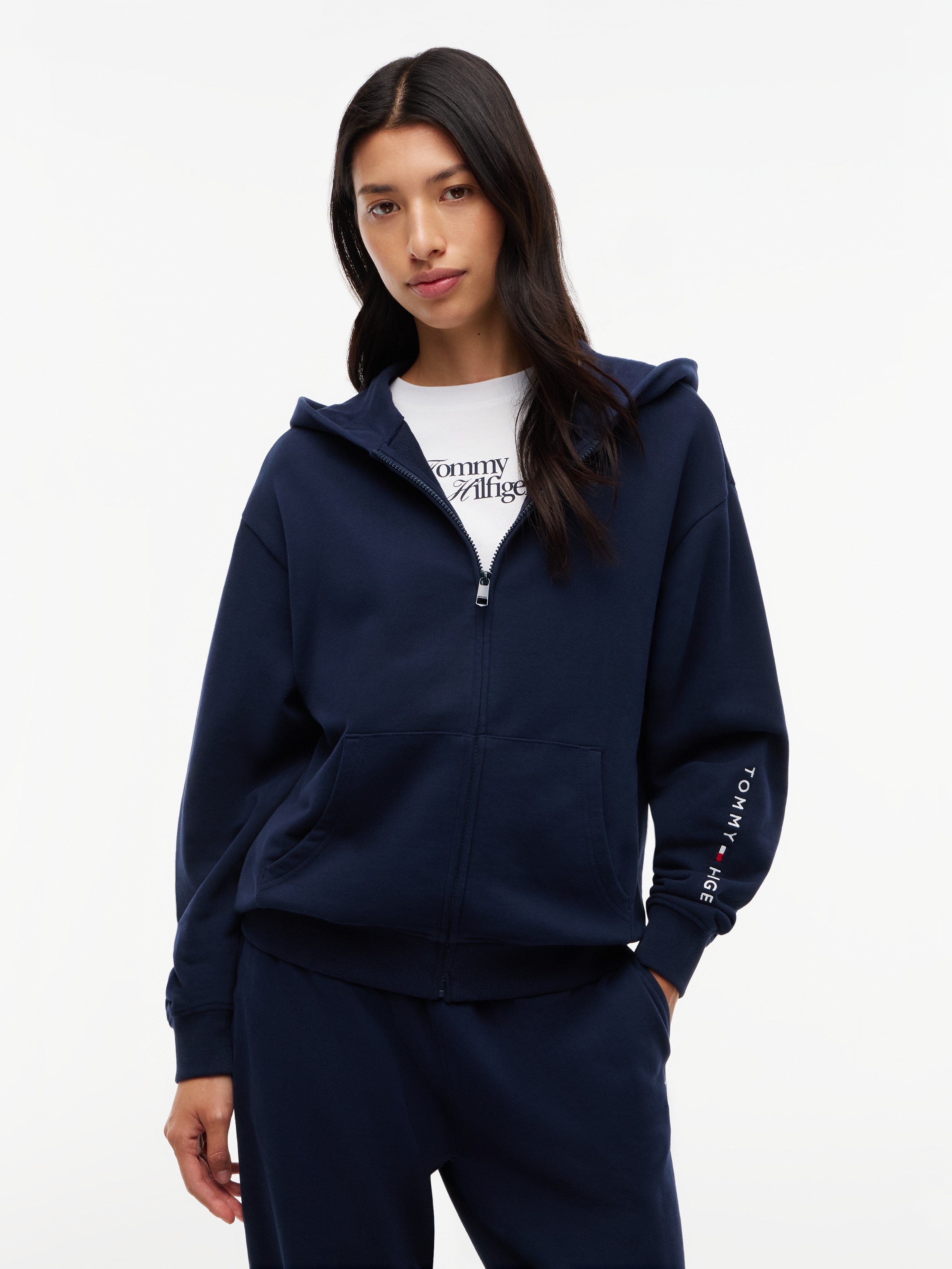 Tommy Hilfiger Underwear Sweat à capuche Paquet,  coupe normale, inscription sur la manche