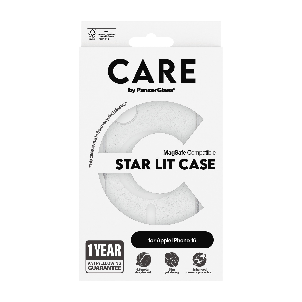 CARE by PanzerGlass Handyhülle »Star Lit Case für Apple iPhone 16«, Backcover, Schutzhülle, Handyschutzhülle, Case, Schutzcase, stossfest