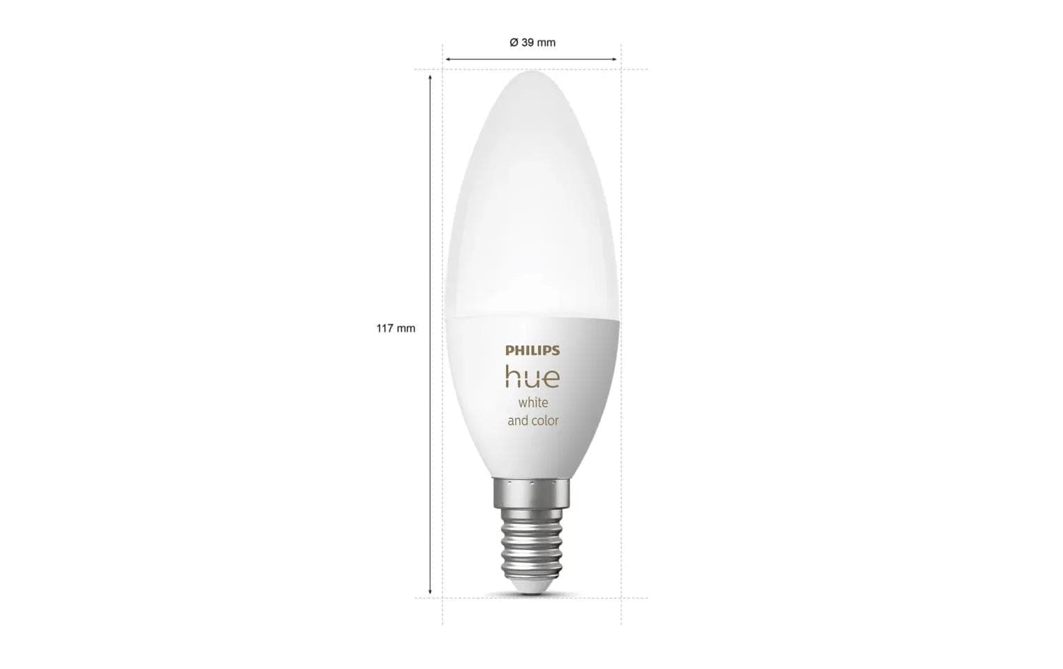 Philips Hue LED-Leuchtmittel »Hue WA B39 E14 Smarte E14 LED Kerzenlampe 500 lm« E14 warmweiss - kaltweiss
