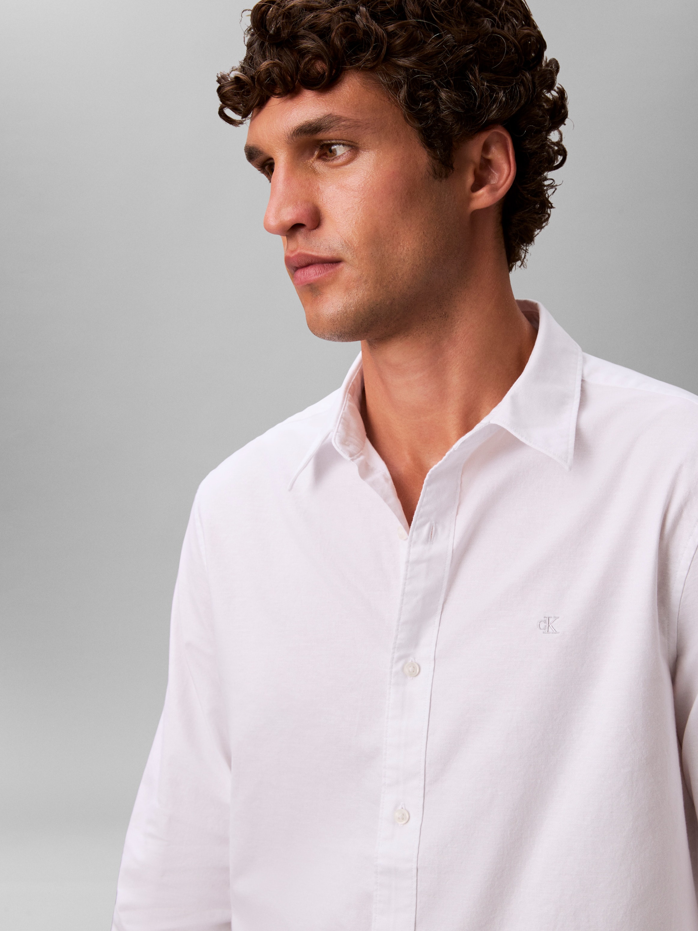 Calvin Klein Jeans Chemise à manches longues Button-Down-Kragen, Baumwoll-Stretch