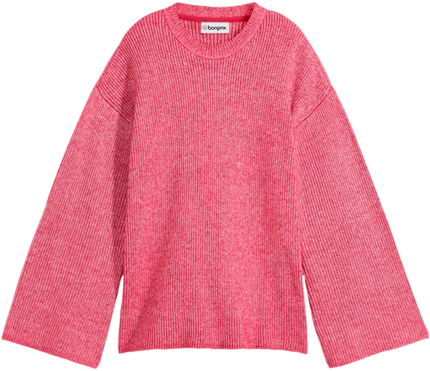 bonprix Pull en tricot aus Polyester, mit Stehkragen, Oversize-Passform, feiner Rippstrick