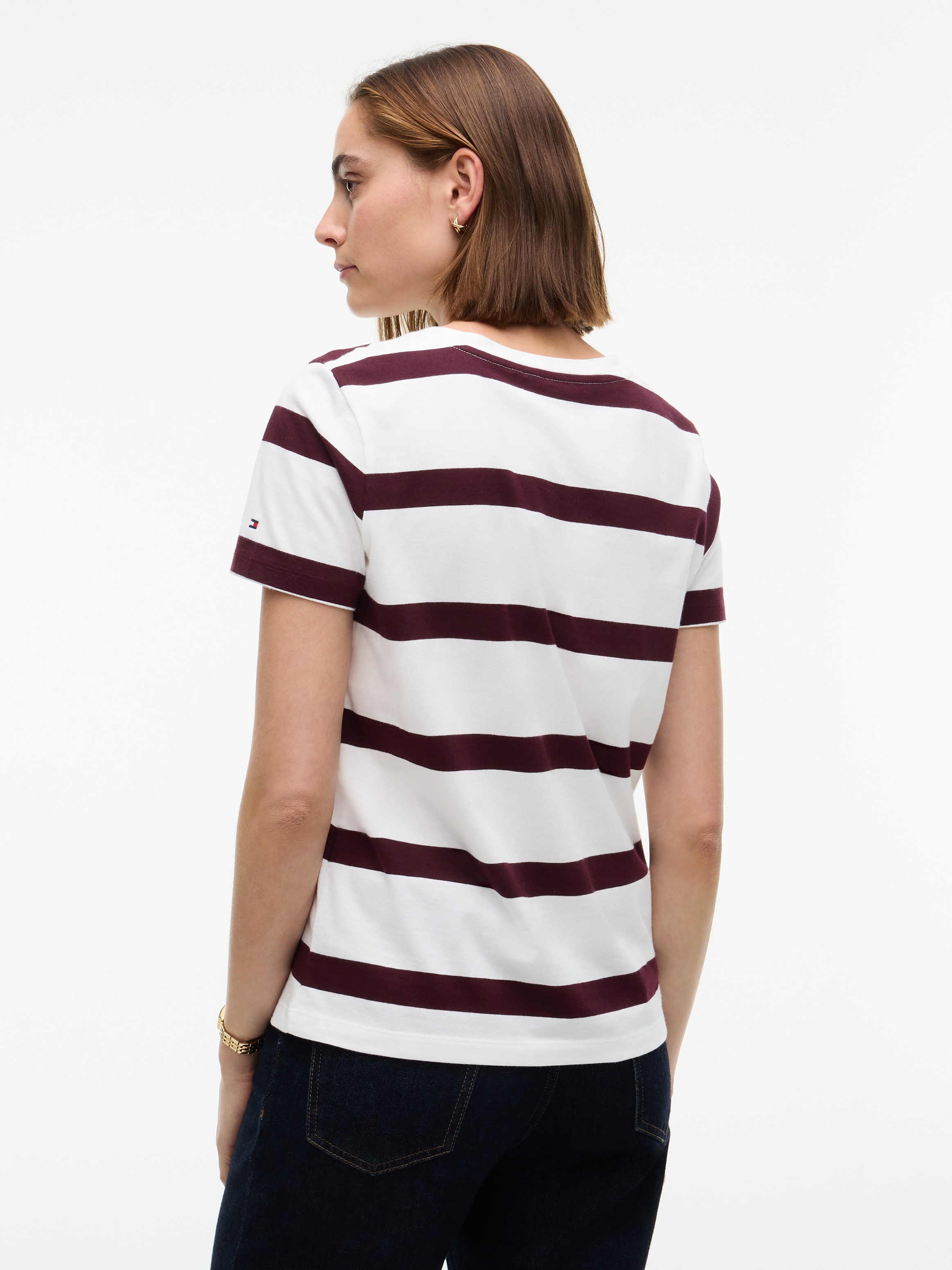 Tommy Hilfiger Kurzarmshirt »SCRIPT REG C-NK SS T-SHIRT« Baumwolle