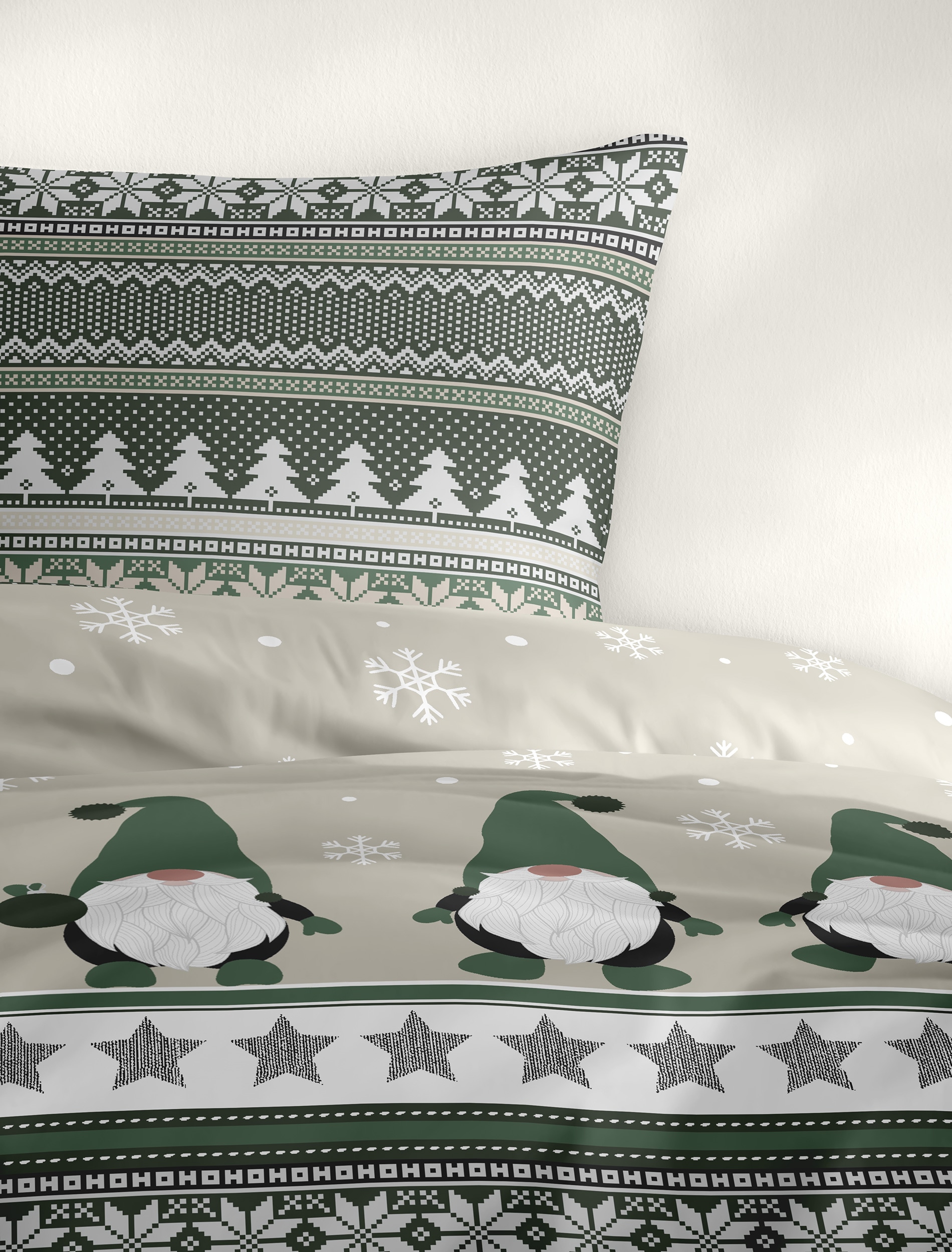 BIERBAUM Bettwäsche »4051« 2 Stk. tlg. Mako-Satin und Biber, 100% Baumwolle, pflegeleicht, kuschelig weich