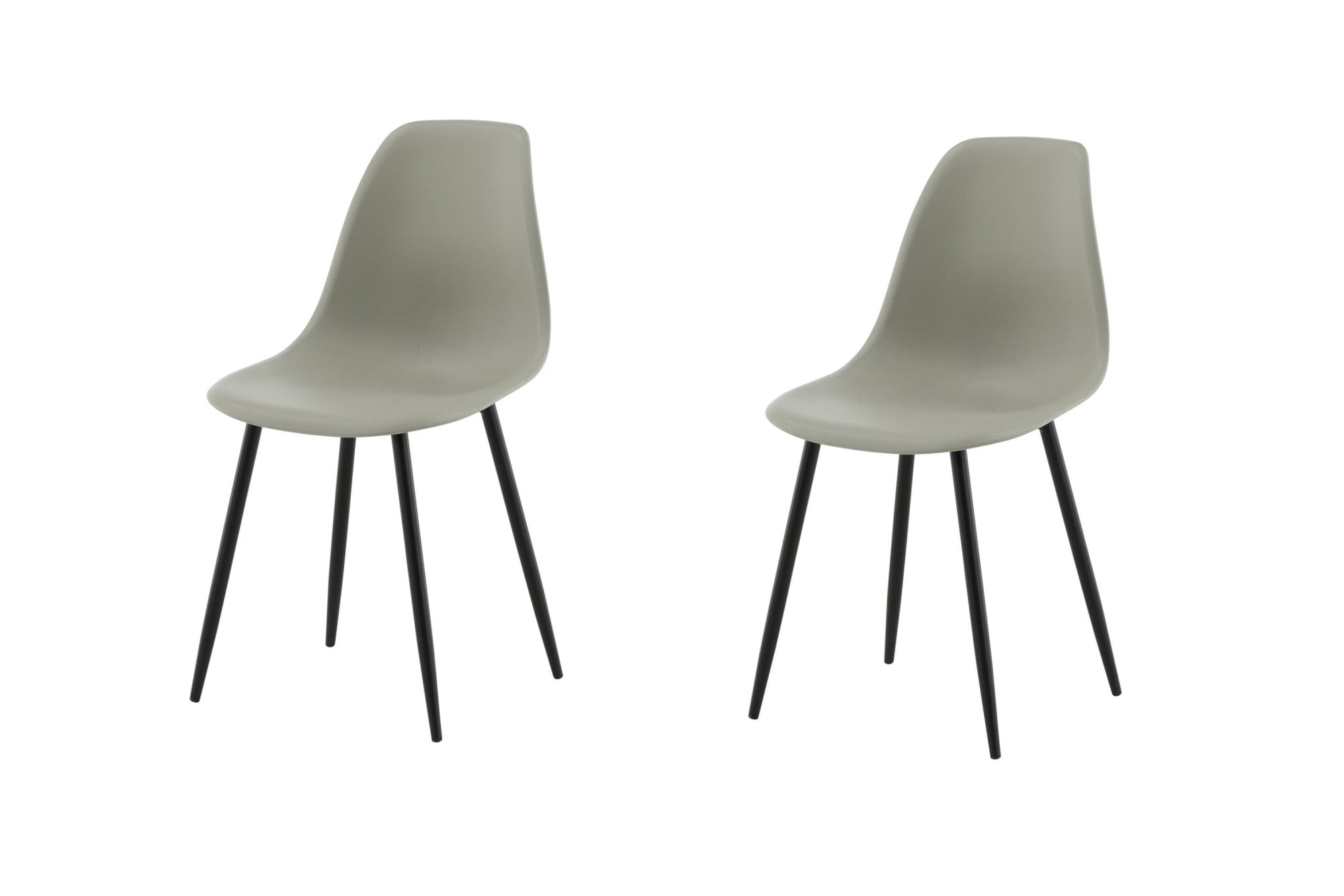 Image of Venture Home Esszimmerstuhl "Polar Plastic, 2er-Set Esszimmerstühle in Schwarz, pflegeleicht" () 2 Stk.Polsterstuhl, Hartschalen-Sitz, Metallbeine, geschwungen, modern