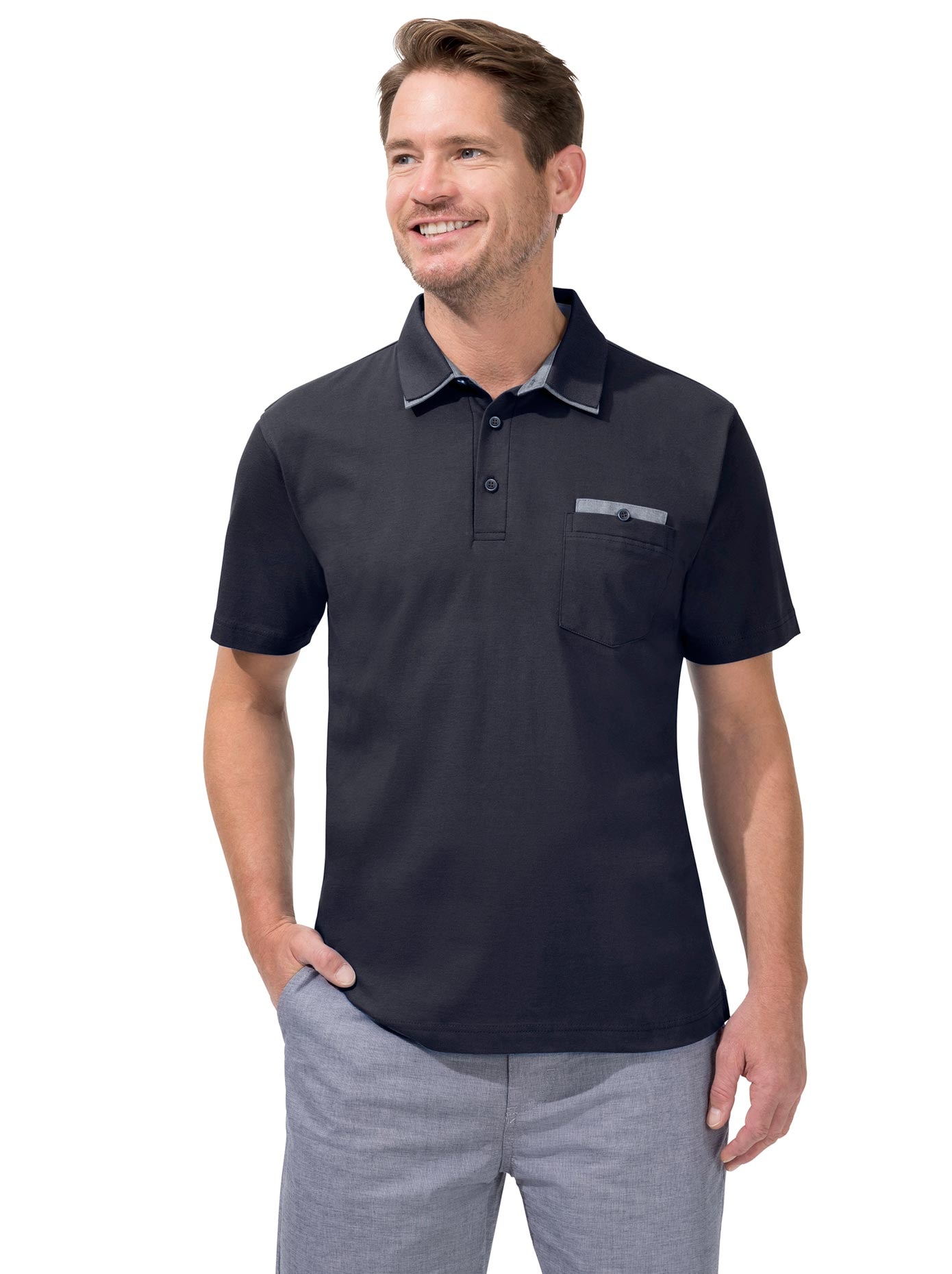 Kurzarm-Shirt mit aufgesetzter Brusttasche