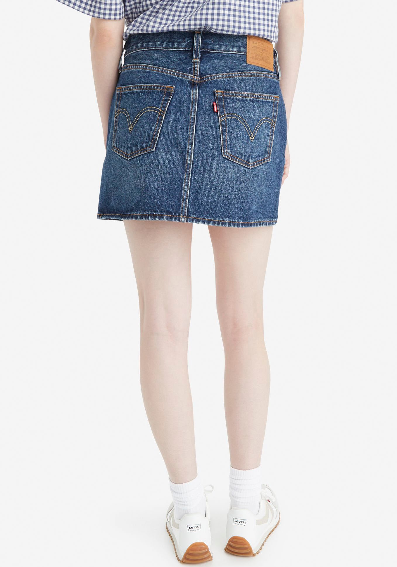 Levi's® Jeansrock »ICON SKIRT«, mit Used-Effekten und ausgefransten Kanten