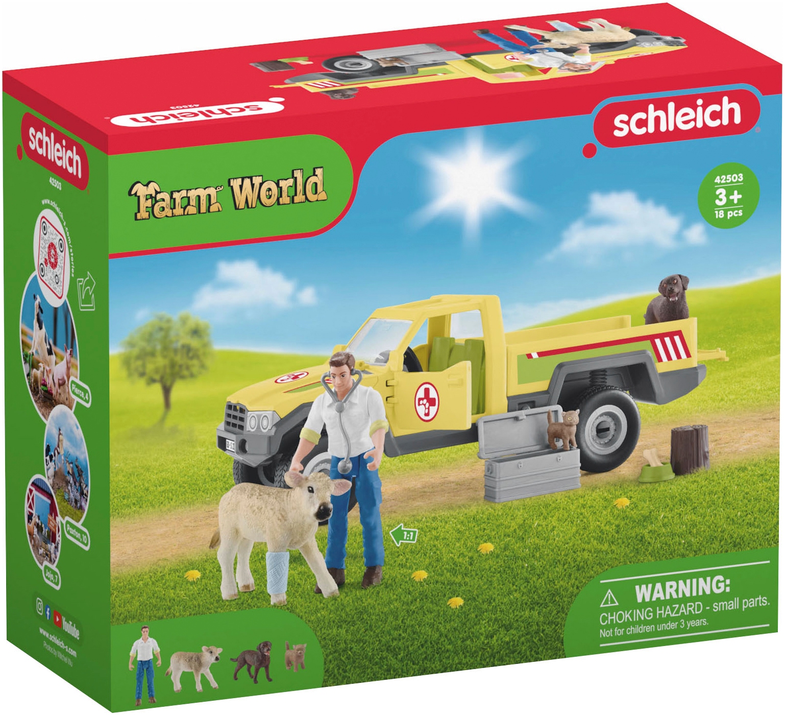 Schleich® Personnage de jeu »FARM WORLD, Tierarztbesuch auf dem Bauernhof (42503)«