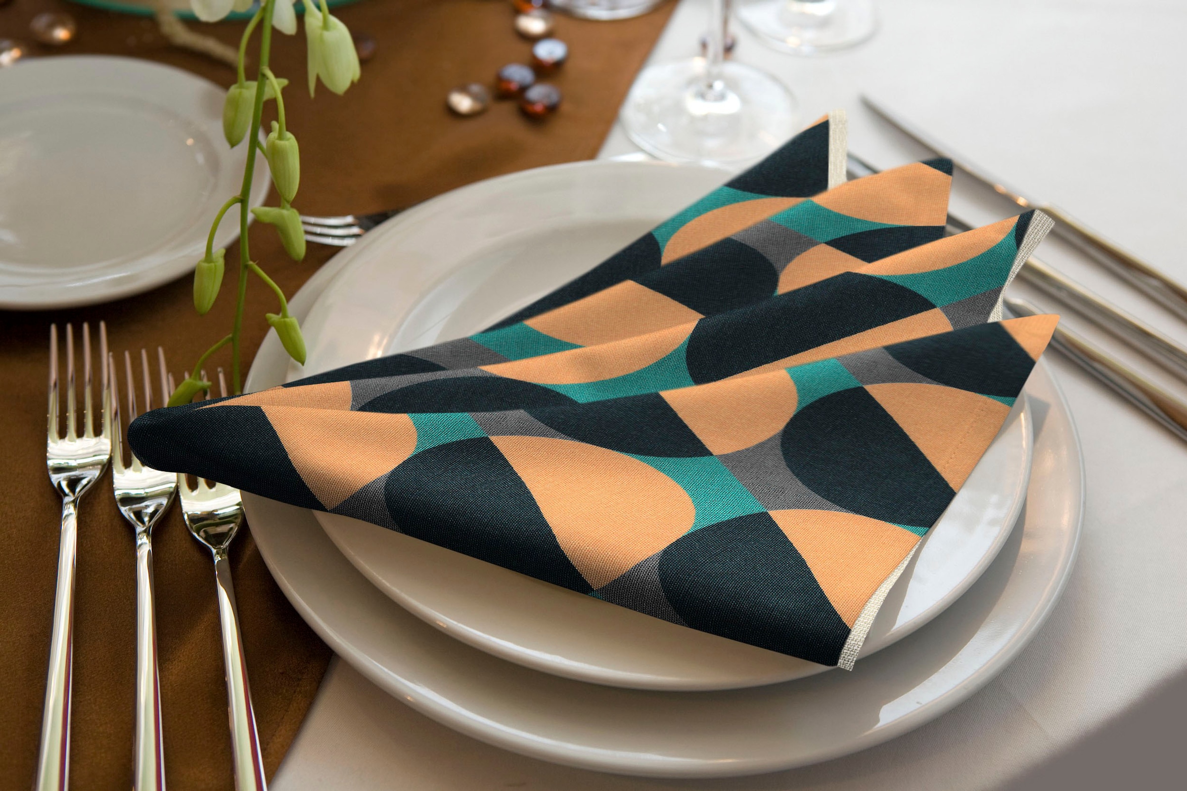 Image of Adam Stoffserviette "Circles" GOTS organic,zertifiziert durch CERES 0242Made in Germany