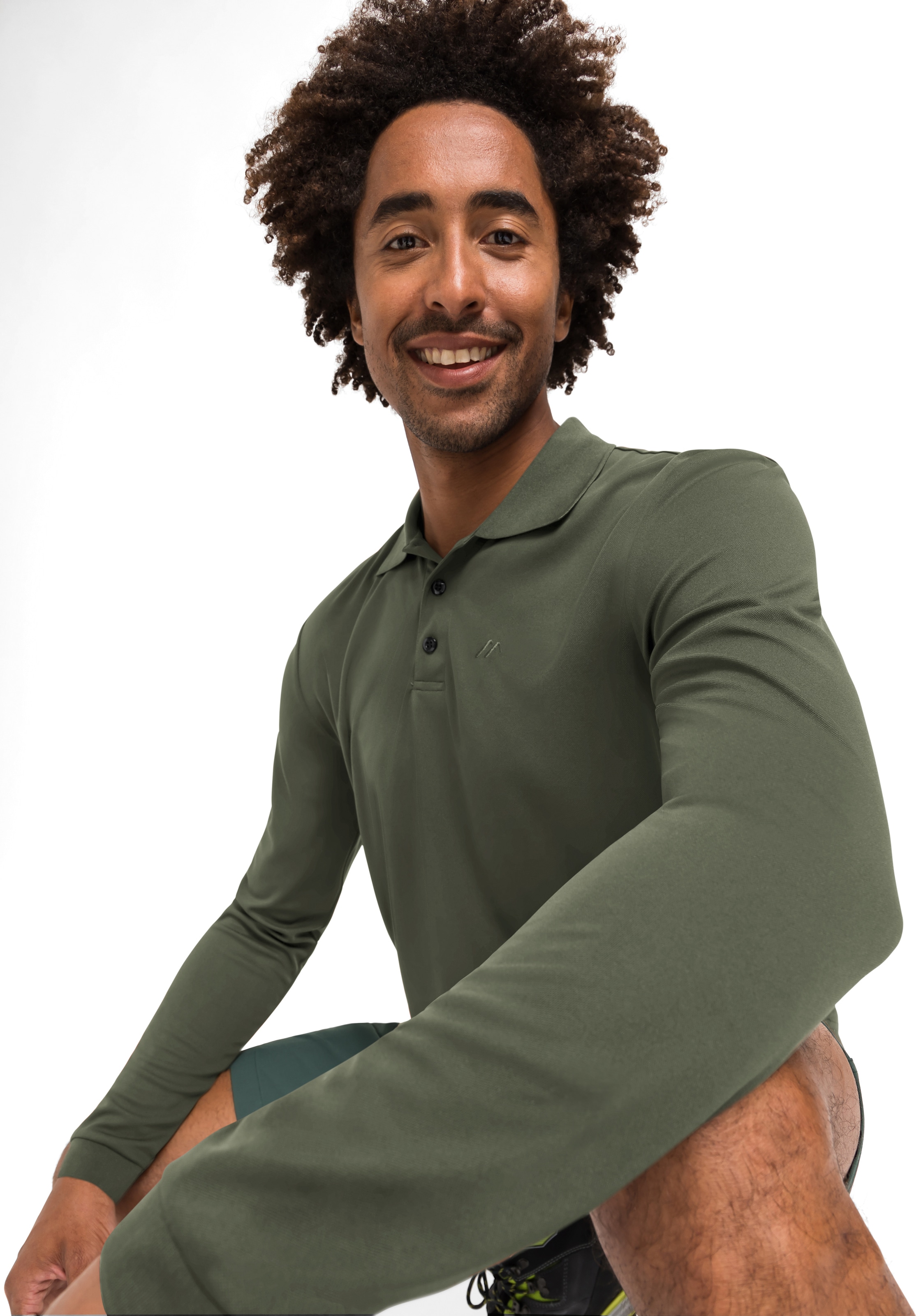 Maier Sports Polo à manches longues »Ulrich L/S« Herren Polo langarm, leichtes Funktionsshirt, Langarmshirt, Reg. Fit