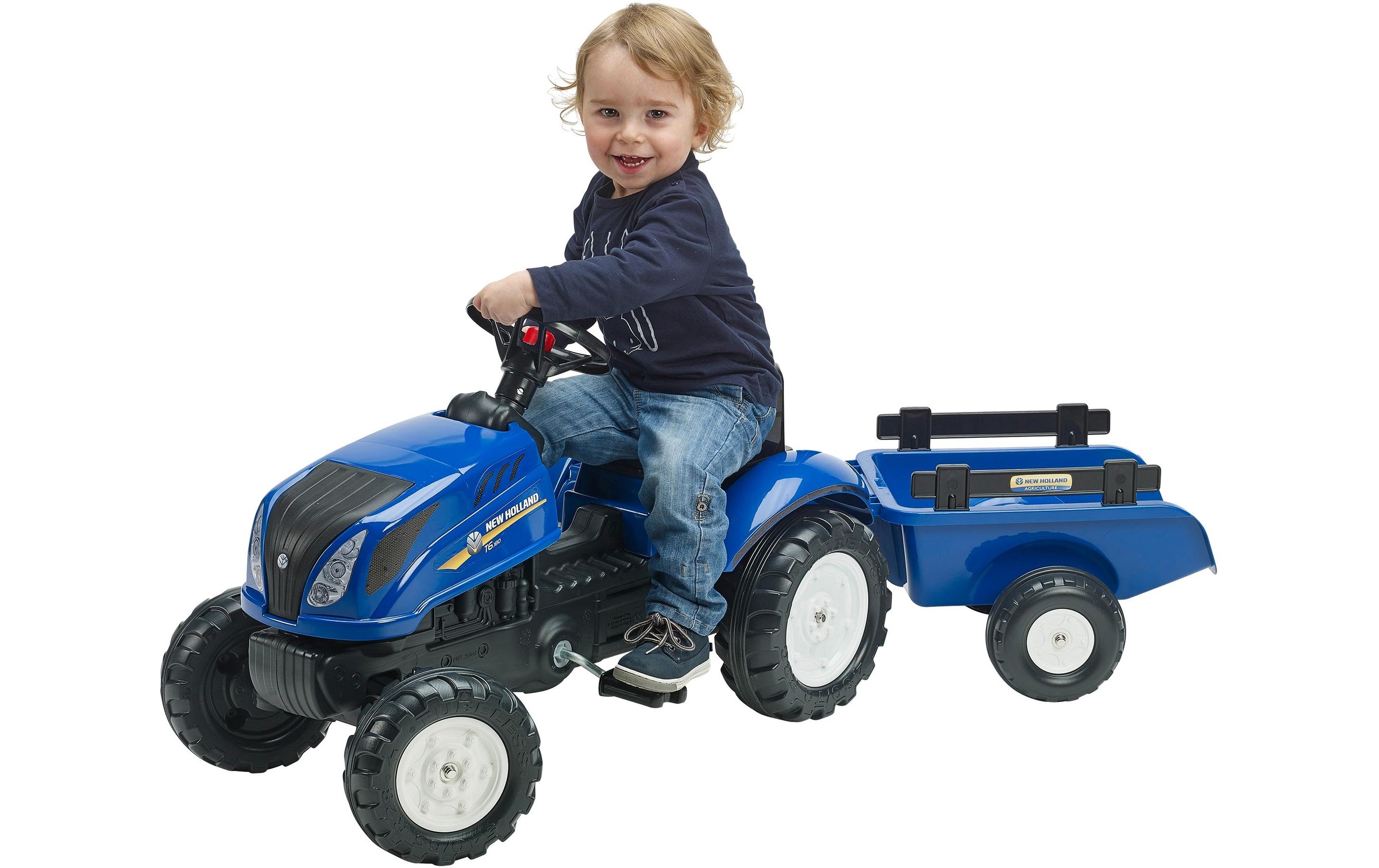 Falk New Holland tractor with trailer and opening bonnet F3080AB