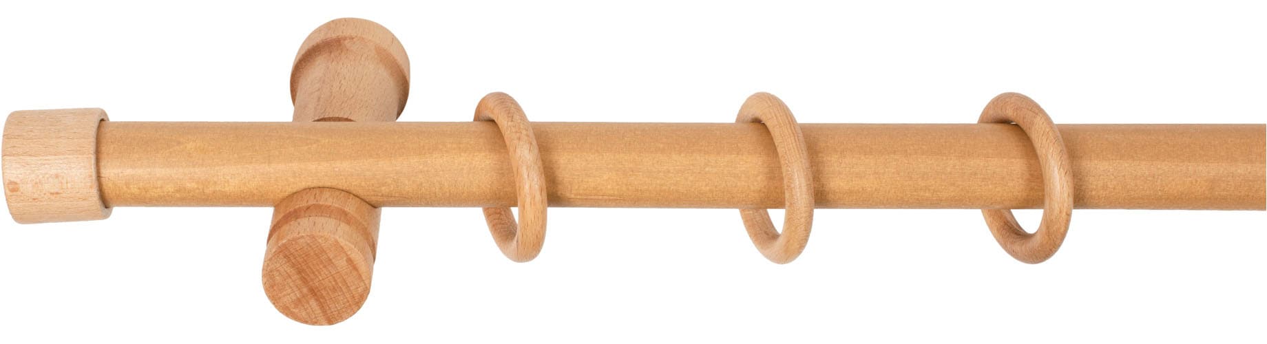 SN DECO GROUP Gardinenstange »Cafiro« 1 läufig-läufig Fixmass 28 mm, Holz, verschiedene Längen und Farben, Komplettset