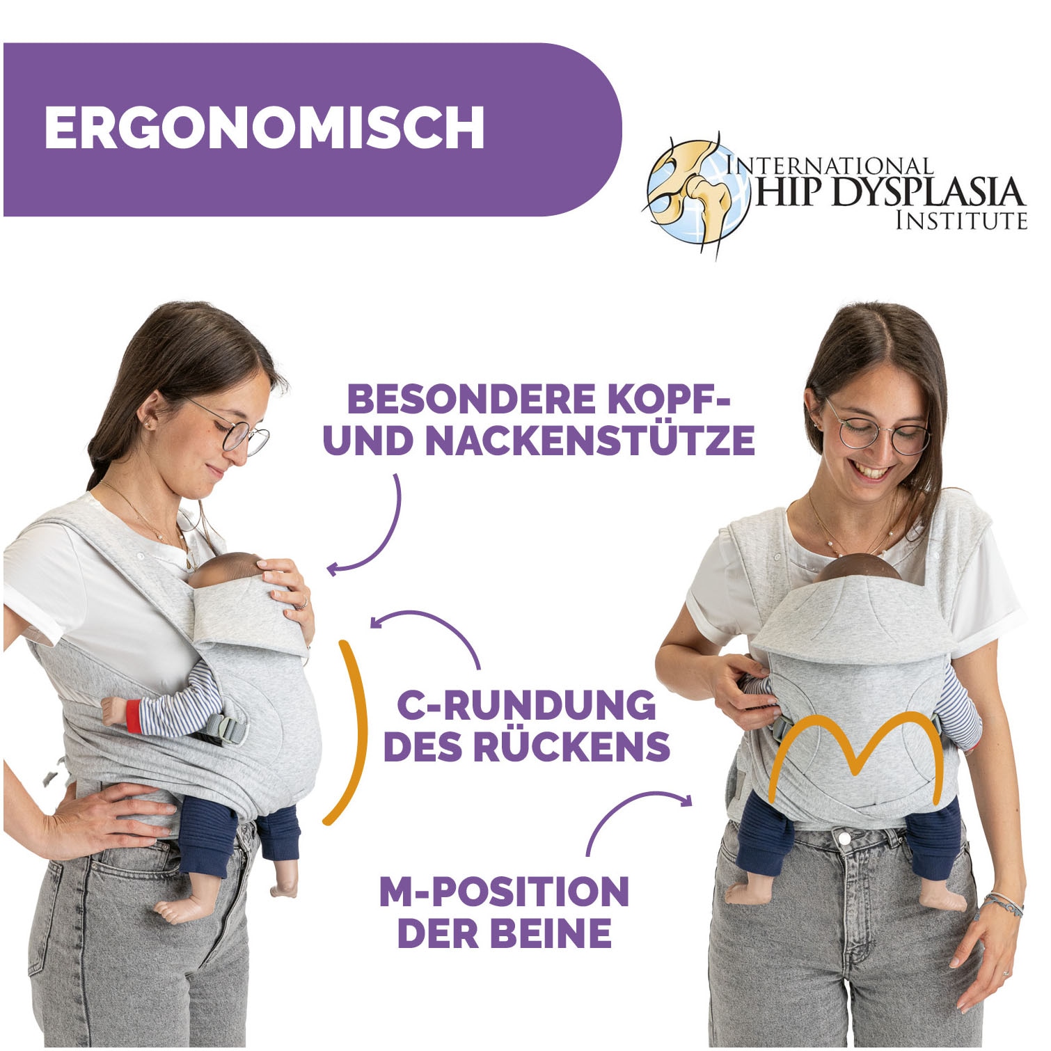 Chicco Porte-bébé »Boppy Comfygrow Grey« bis 15 kilos