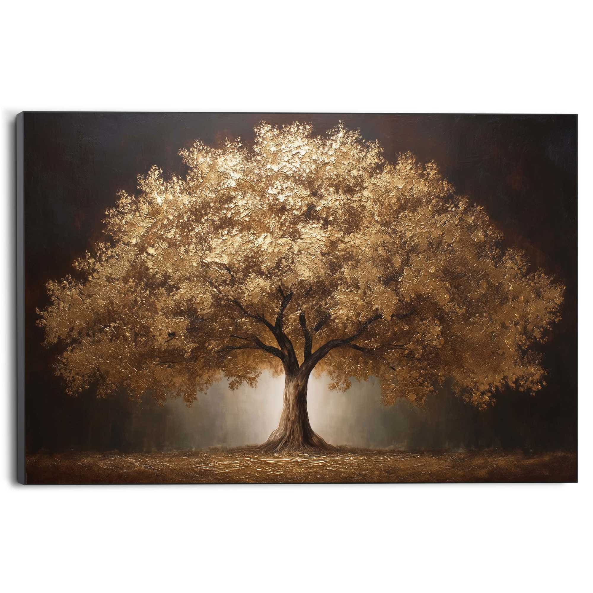 Arbres 1 cuis tlg. Wohnzimmer - Gold - MDF - Wald - 140x100 cm