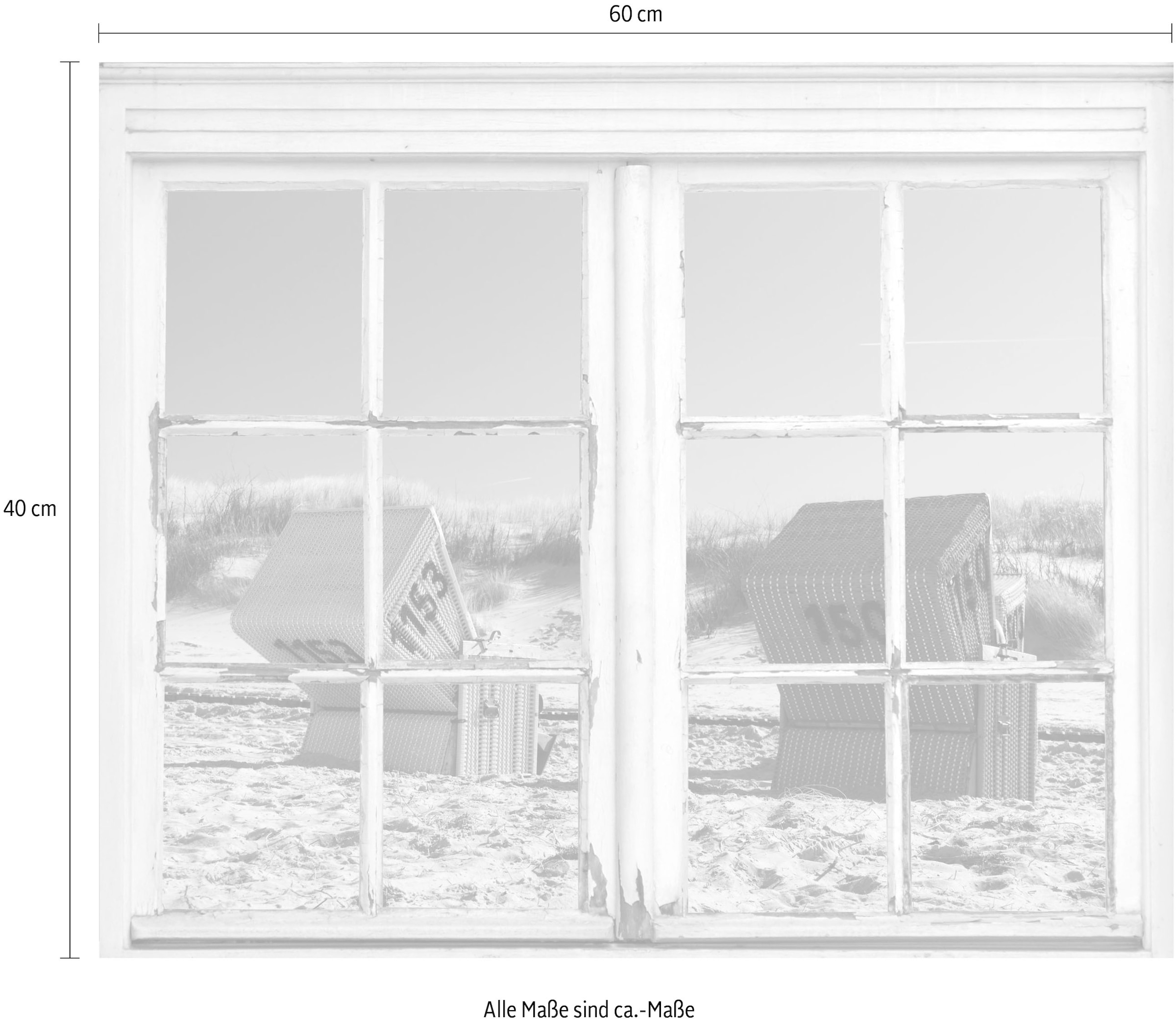 queence Wandsticker »Strandkörbe«, Wandsticker, Wandbild, selbstklebend, 3D, Fenster