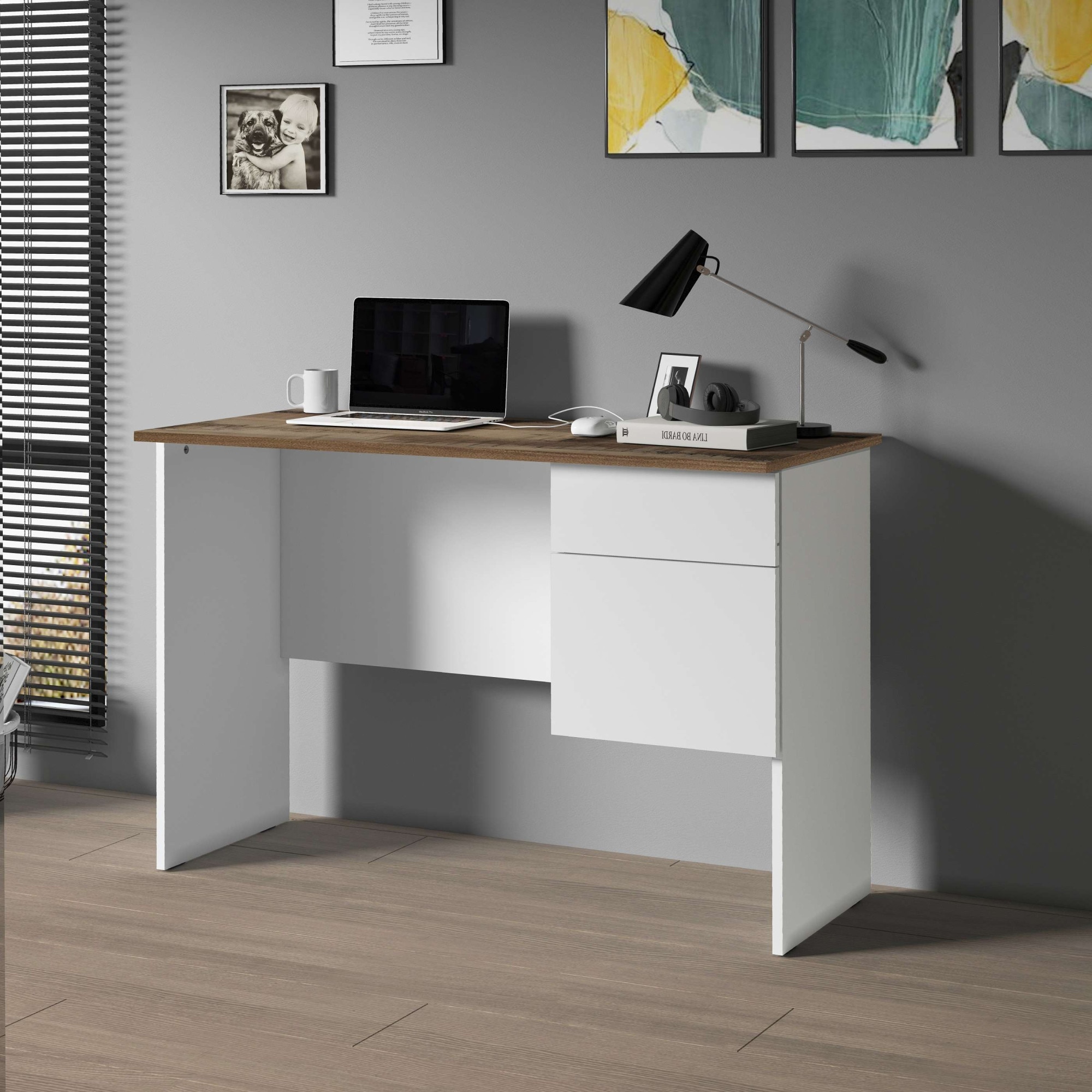 INOSIGN Schreibtisch »Sunrise, kleiner Computertisch, Bürotisch« mit 1 Tür & 1 Schublade, Tischplatte Breite 110 cm, Made in Italy