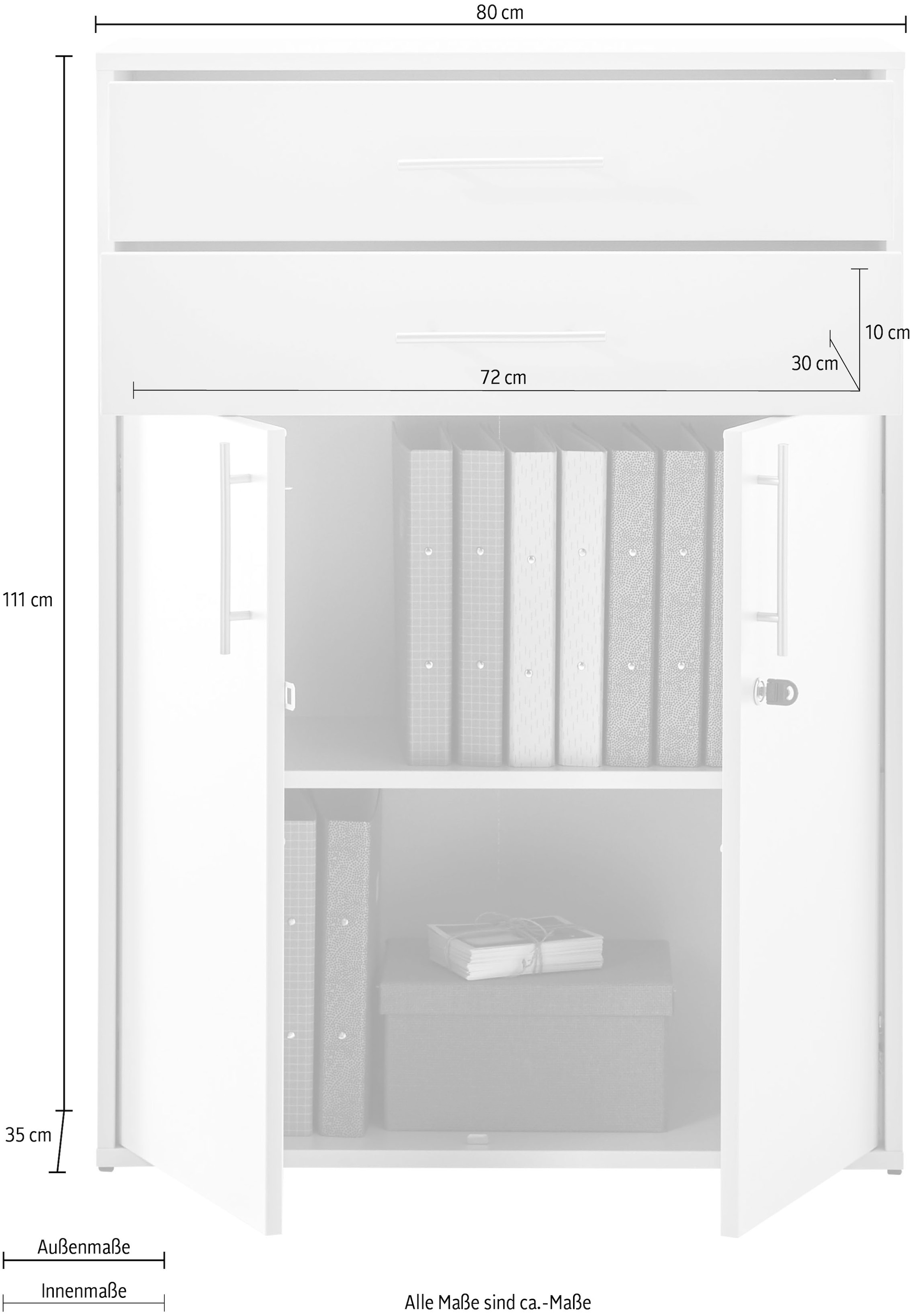 BEGA OFFICE Aktenschrank »Pronto«, Büroschrank Grau abschliessbar, Mehrzweckschrank