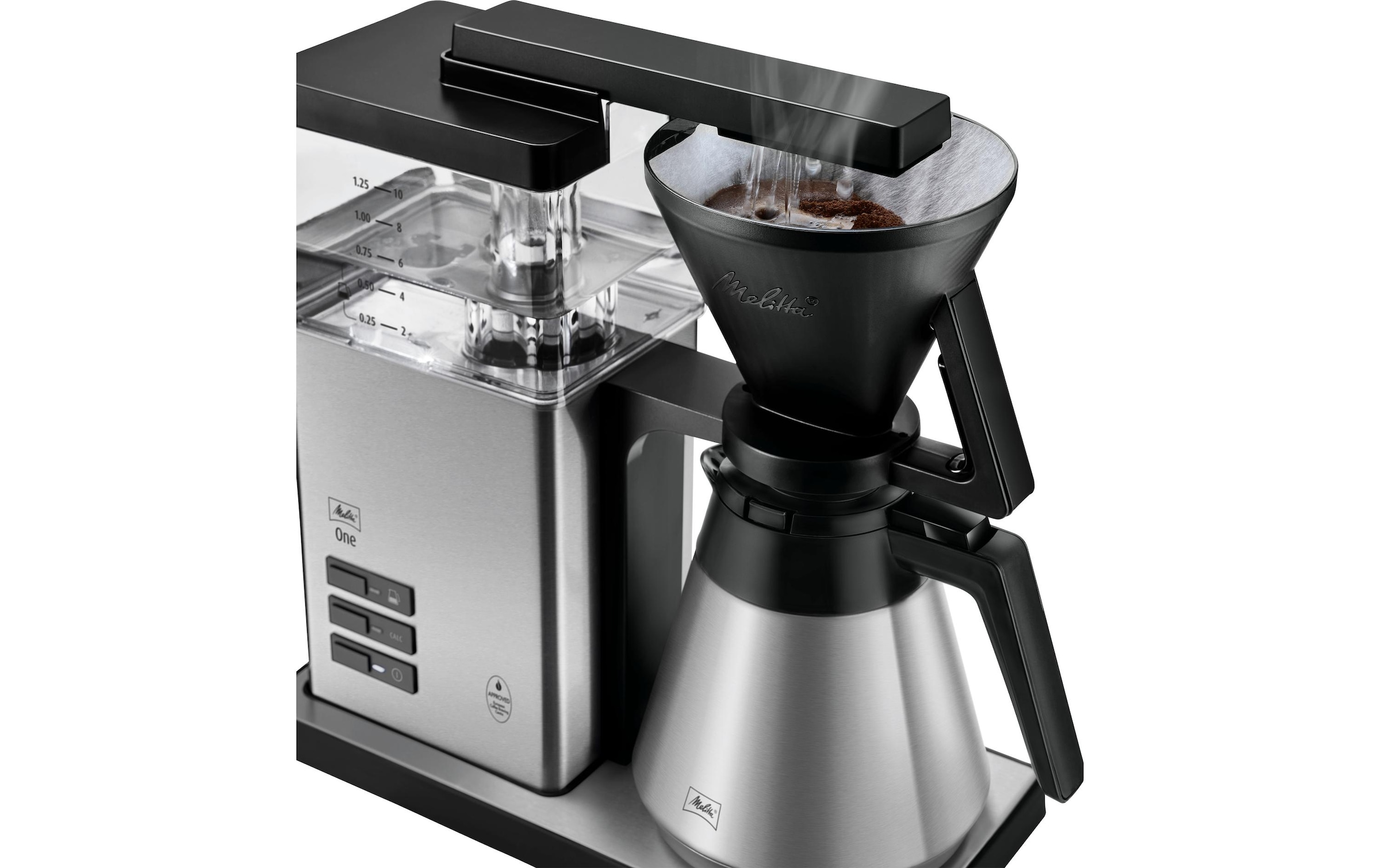 Melitta Filterkaffeemaschine »One Therm Edelstahl/Schwarz«, 1x4