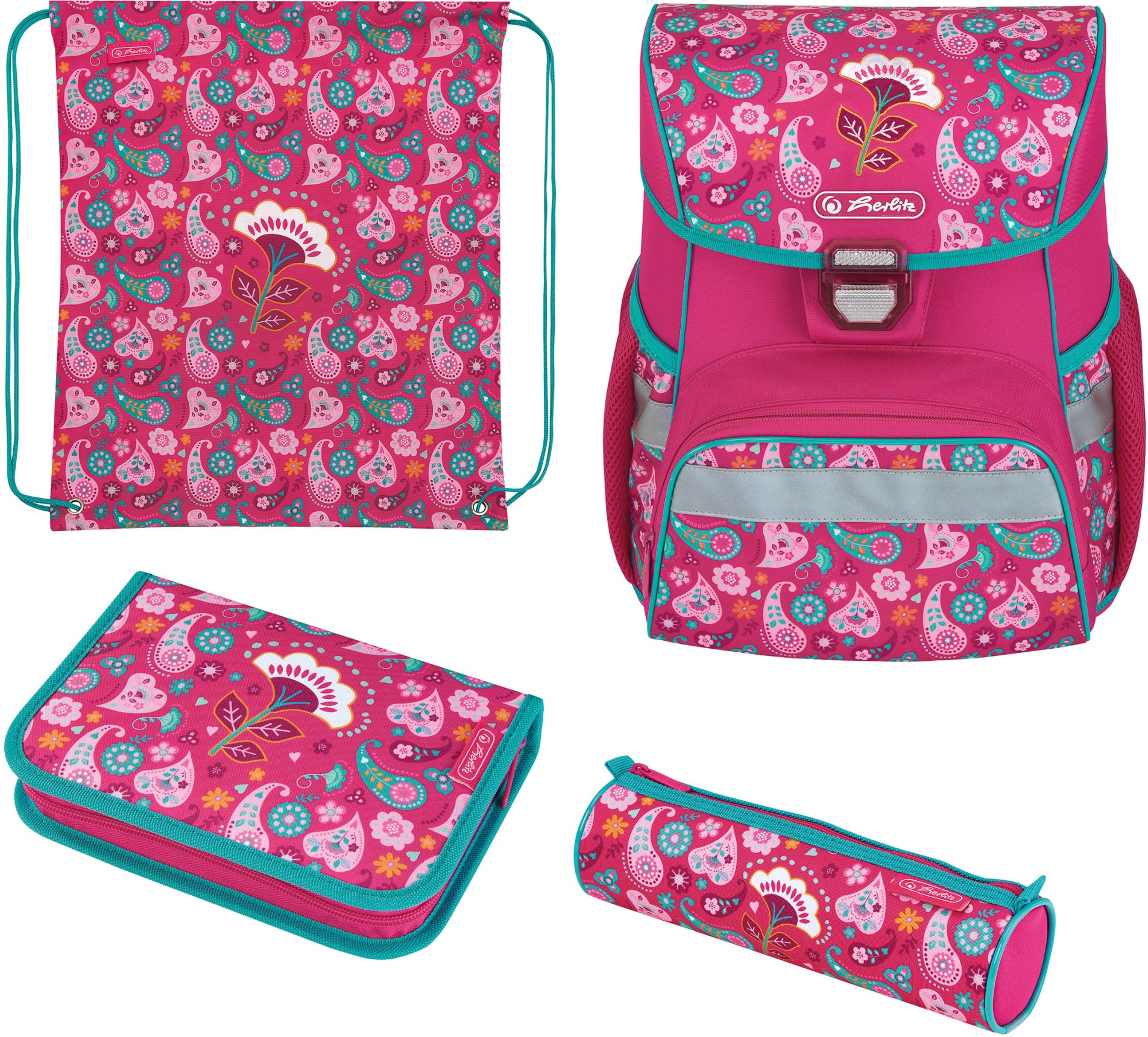 Image of Herlitz Schulranzen »Loop Plus Indian Summer«, Floureszierende Flächen-reflektierende Streifen auf den Schultergurten-Reflektoren bei Ackermann Versand Schweiz