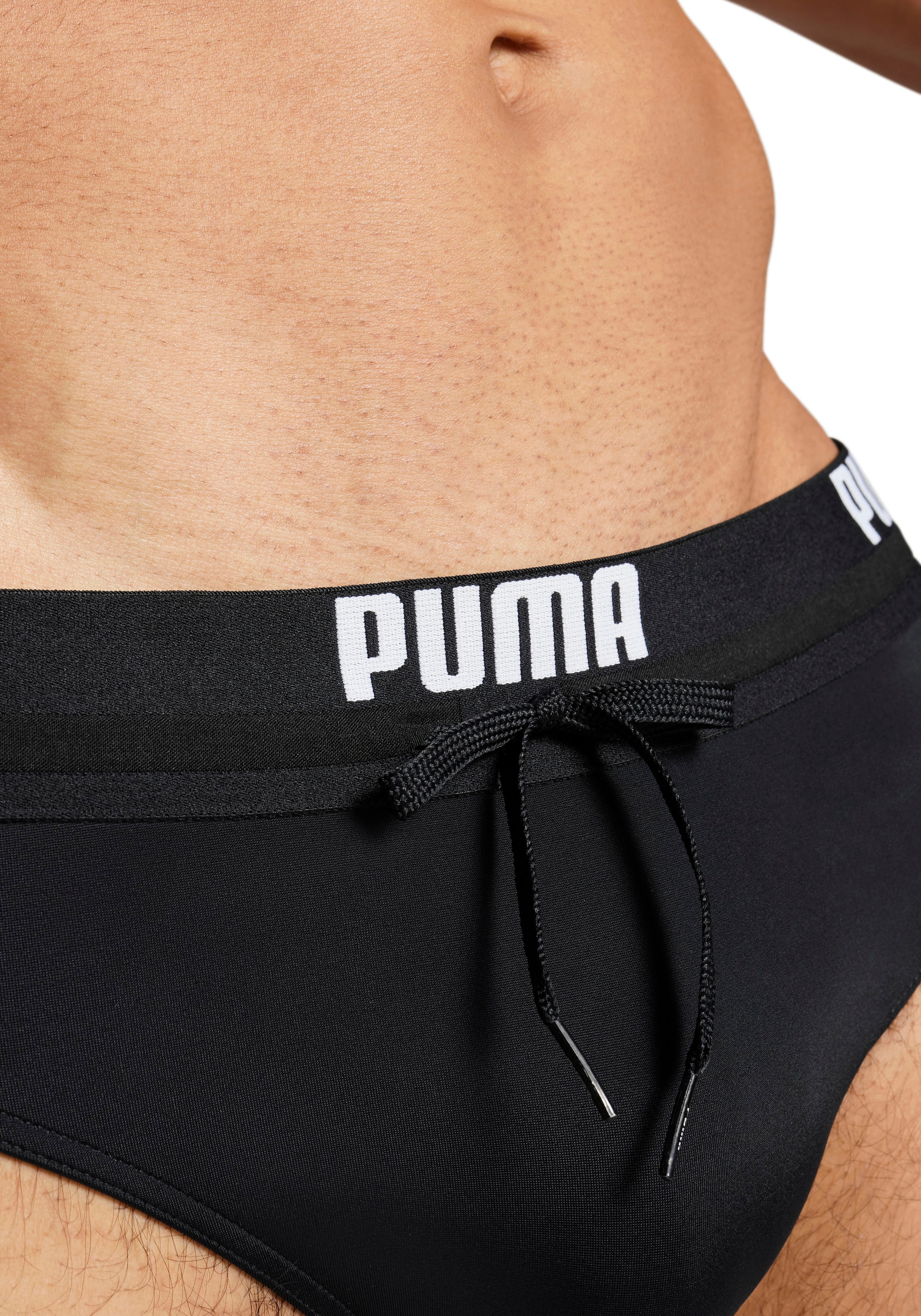 PUMA Badeslip »PUMA SWIM MEN LOGO SWIM BRIEF«, mit elastischem Logobund