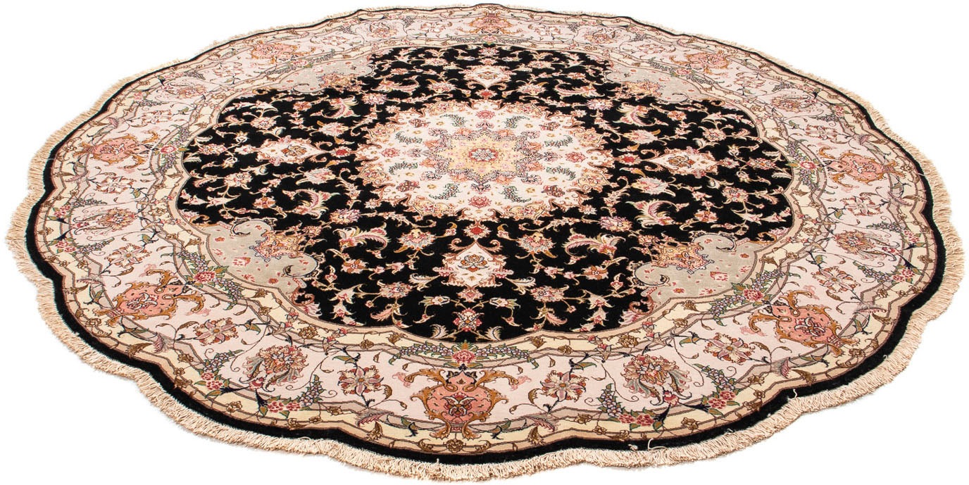 Image of morgenland Orientteppich »Perser - Täbriz - Royal rund - 208 x 208 cm - dunkelblau«, rund, 7 mm Höhe, Wohnzimmer, Handgeknüpft, Einzelstück mit Zertifikat bei Ackermann Versand Schweiz
