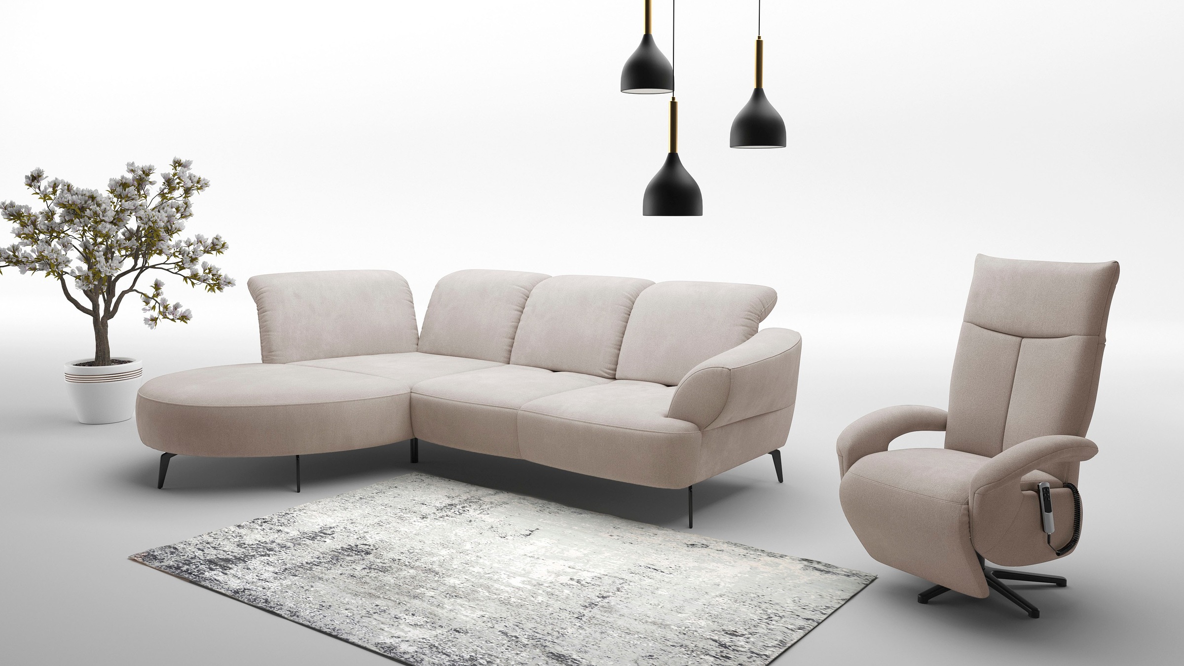 sit&more Ecksofa »Dance, L-Form, inkl. Sitztiefenverstellung«, inkl. Click&Seat, optional mit Kopfteilverstellung