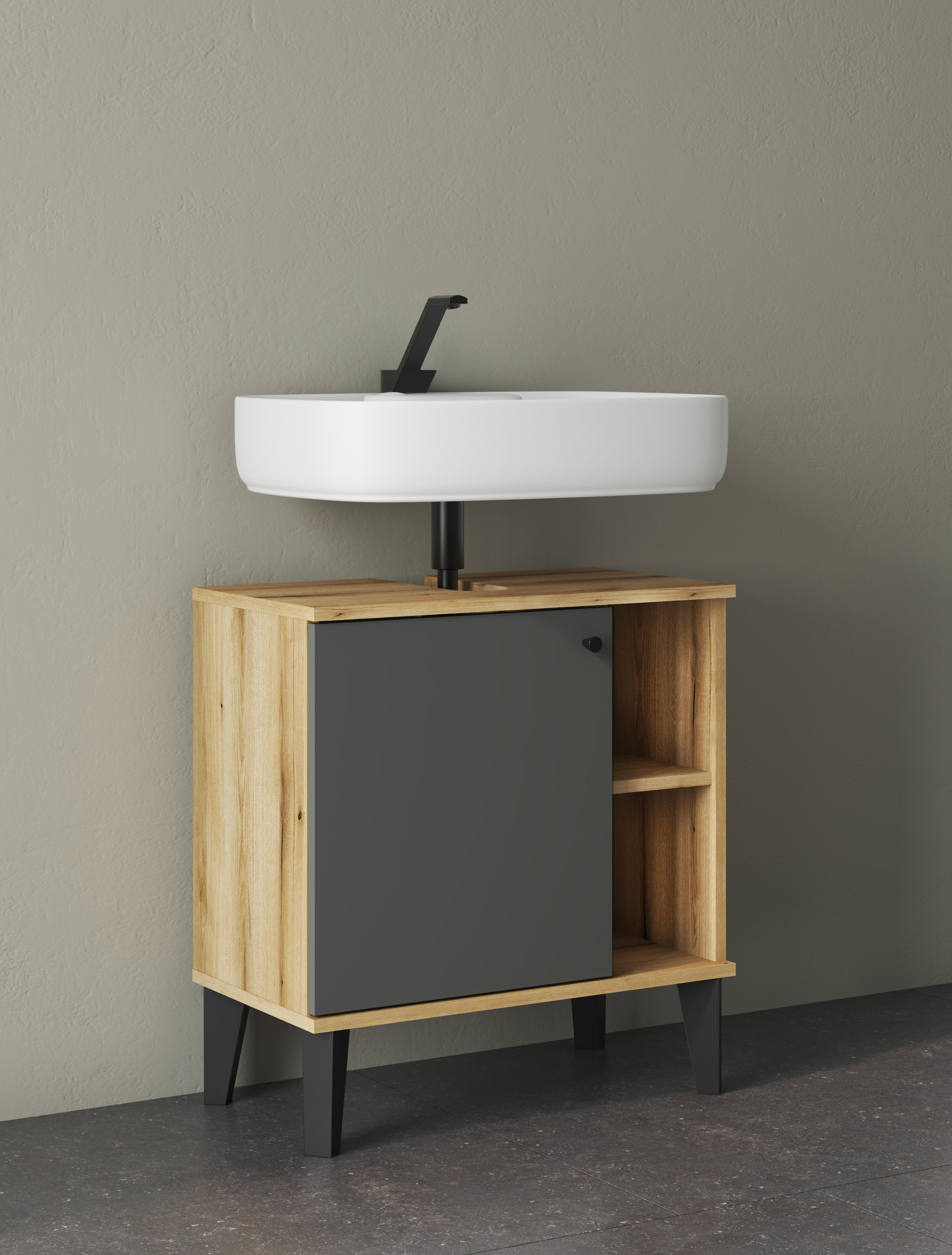 INOSIGN Badmöbel-Set »OSLO, Bad im skandinavischen Design, 5-teiliges Badezimmer« Set, 5 Stk. tlg.