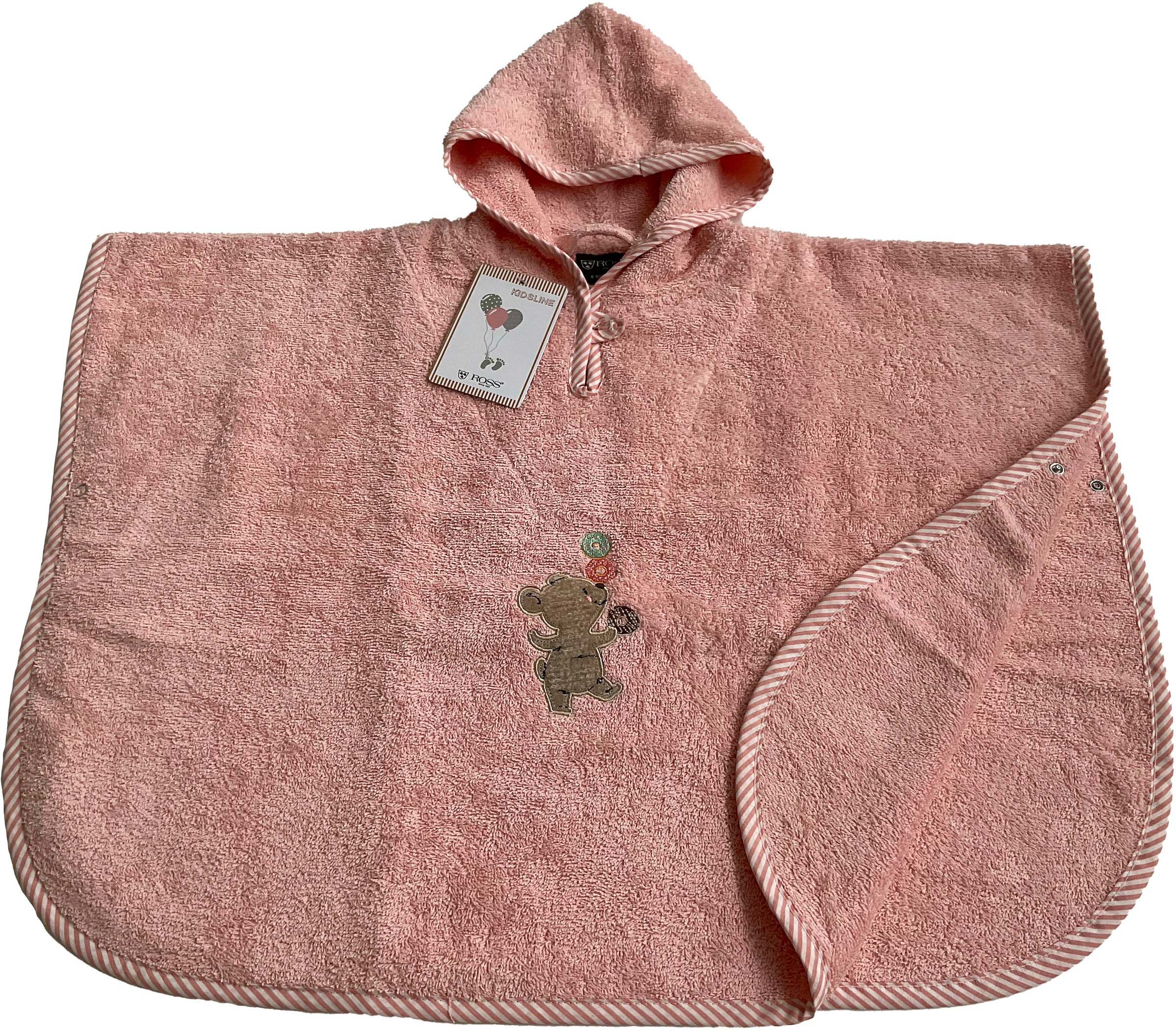 Image of ROSS Badeponcho "KIDSLINE" 1 Stk. 100 % Baumwolle, Kapuze, Stickerei