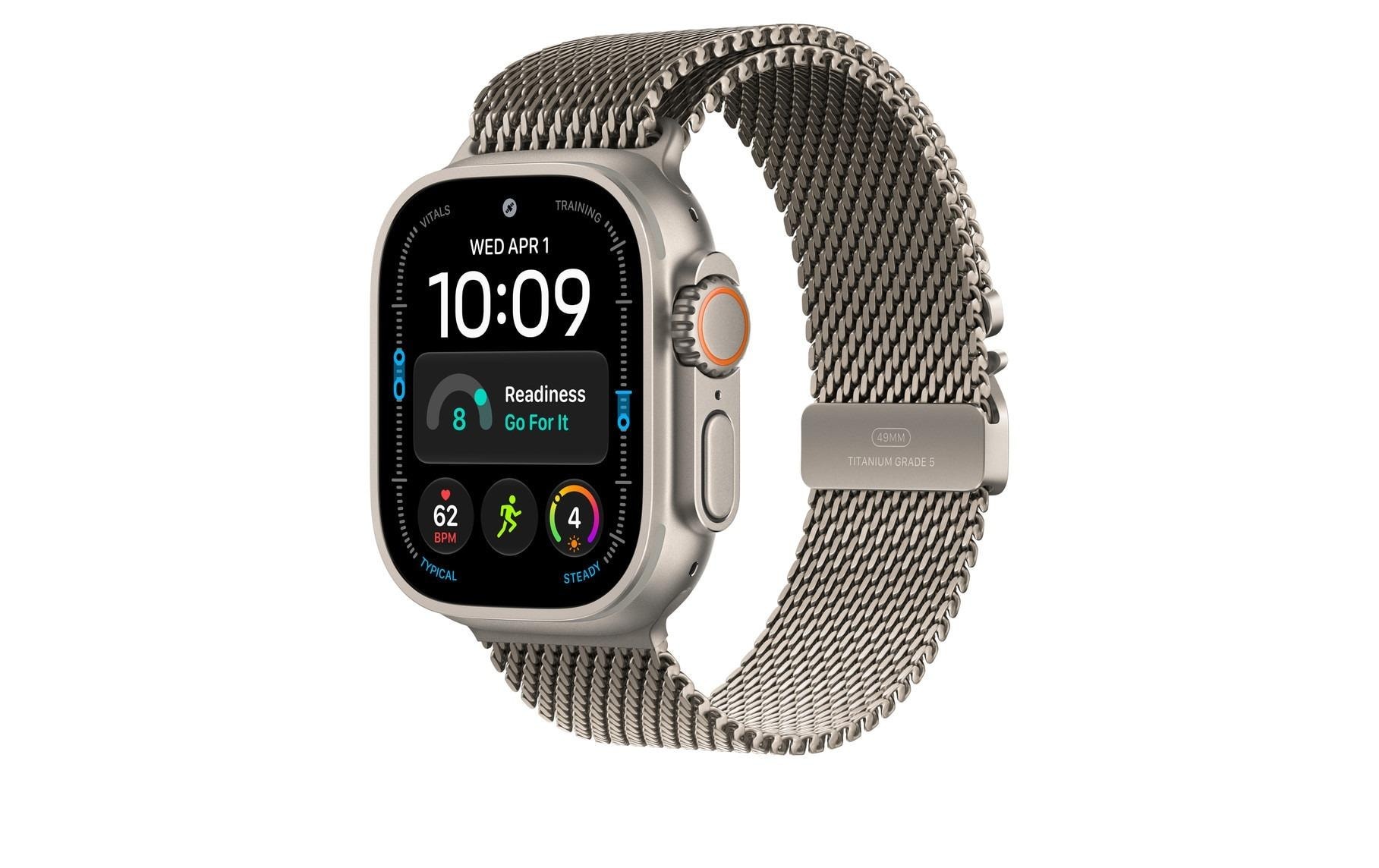 Apple Smartwatch-Armband »Milanese Loop 49 mm Natural Titanium Medium«