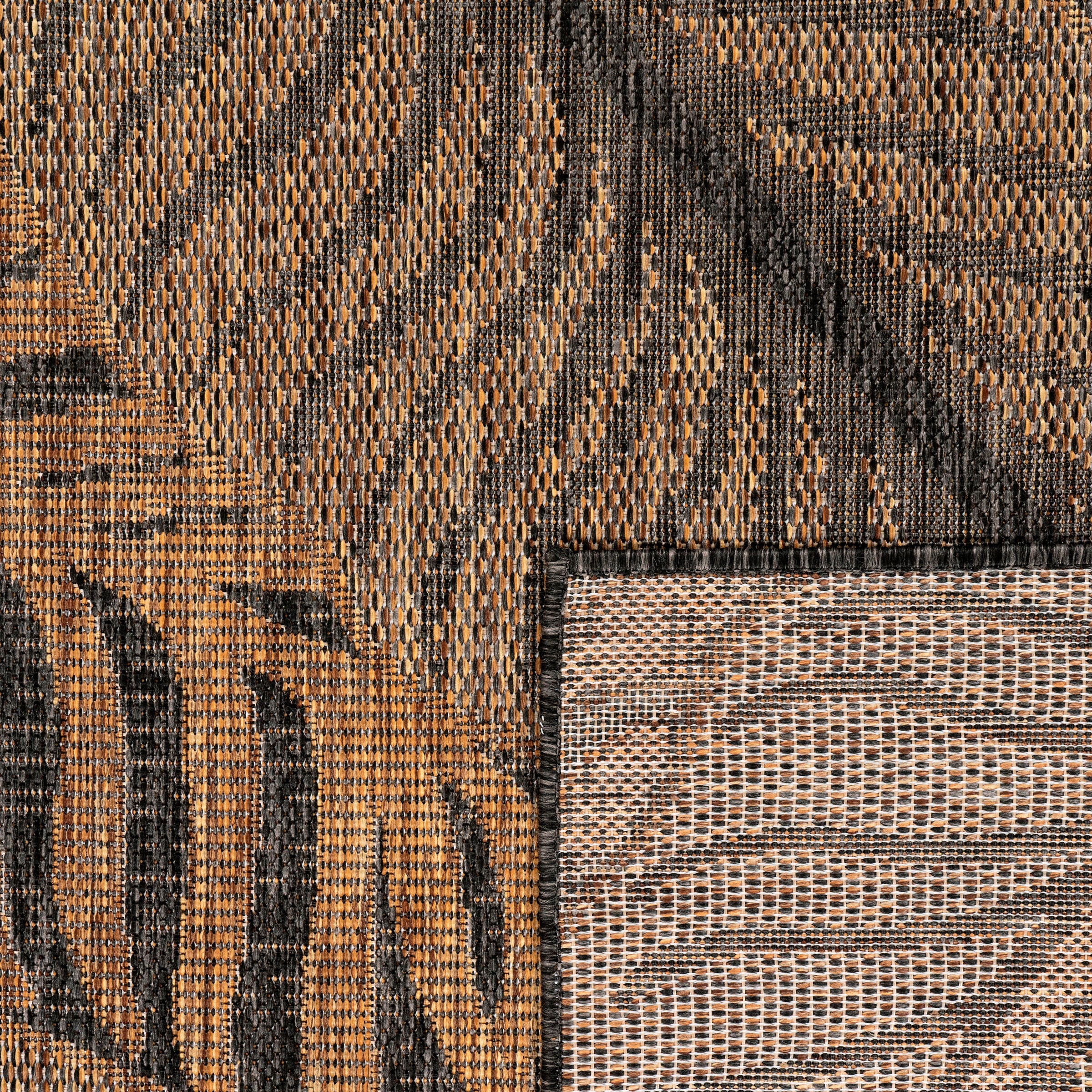 Paco Home Teppich »Illusion 326«, rechteckig, 4 mm Höhe, Flachgewebe, Blätter Motiv, In- und Outdoor geeignet