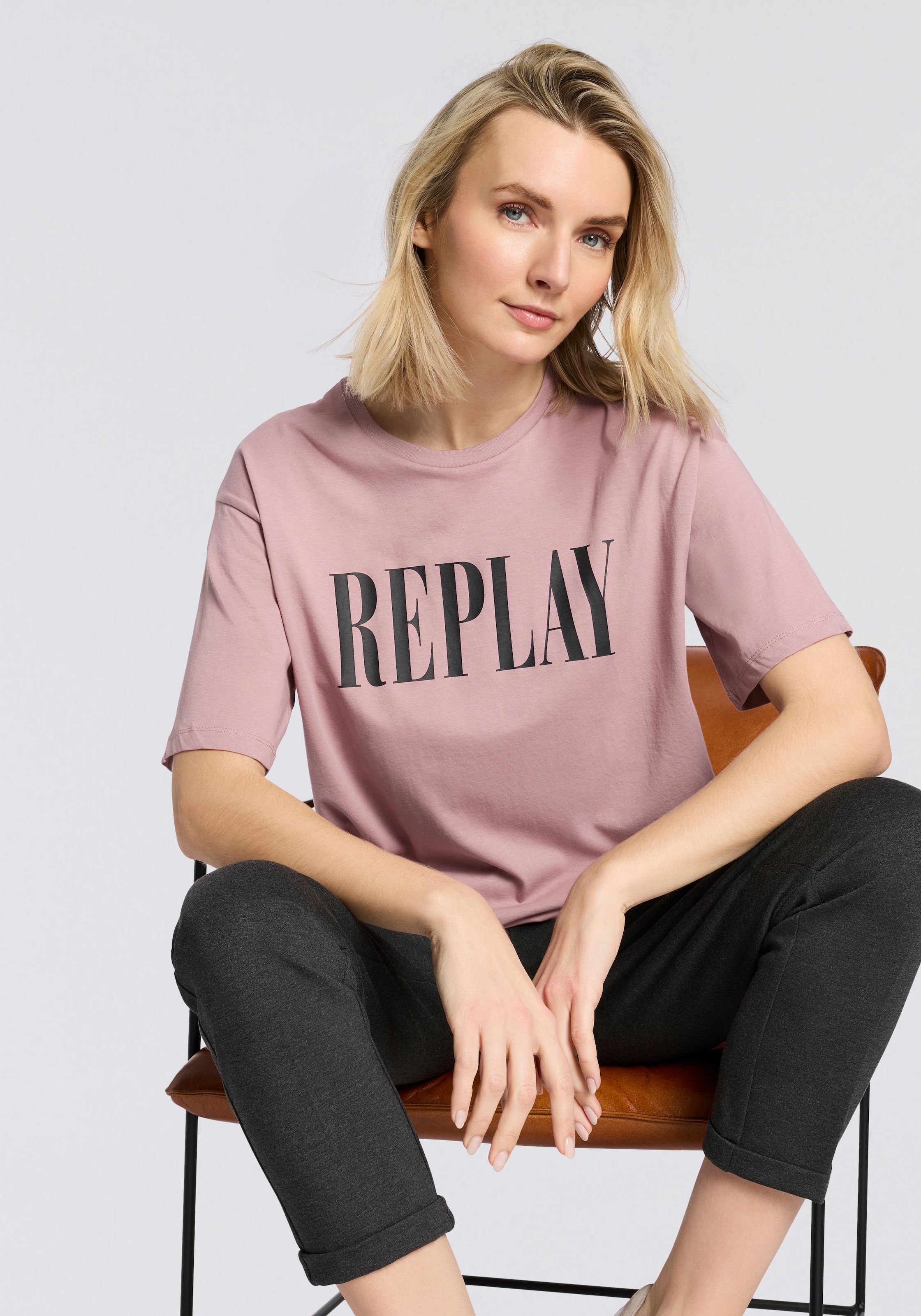 Replay T-Shirt aus Baumwolle, Rundhals