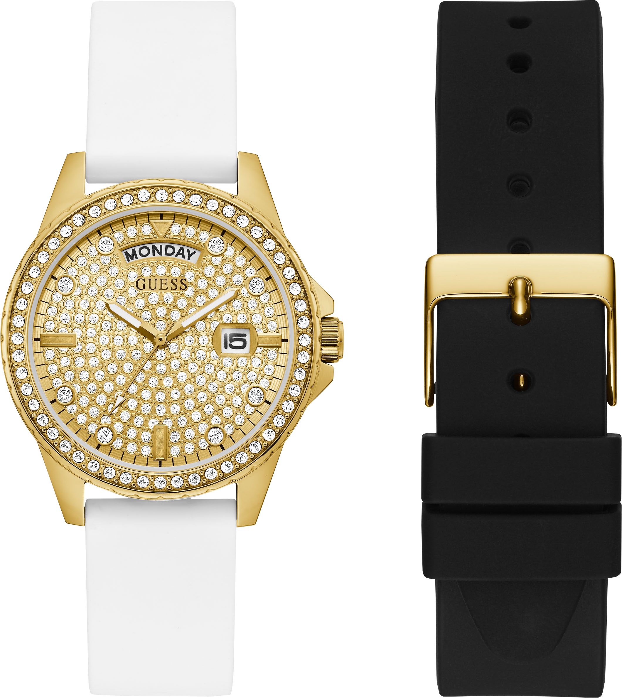 Image of Guess Quarzuhr »LADY COMET,GW0345L1«, (2 tlg., mit einem schwarzem Wechselband) bei Ackermann Versand Schweiz