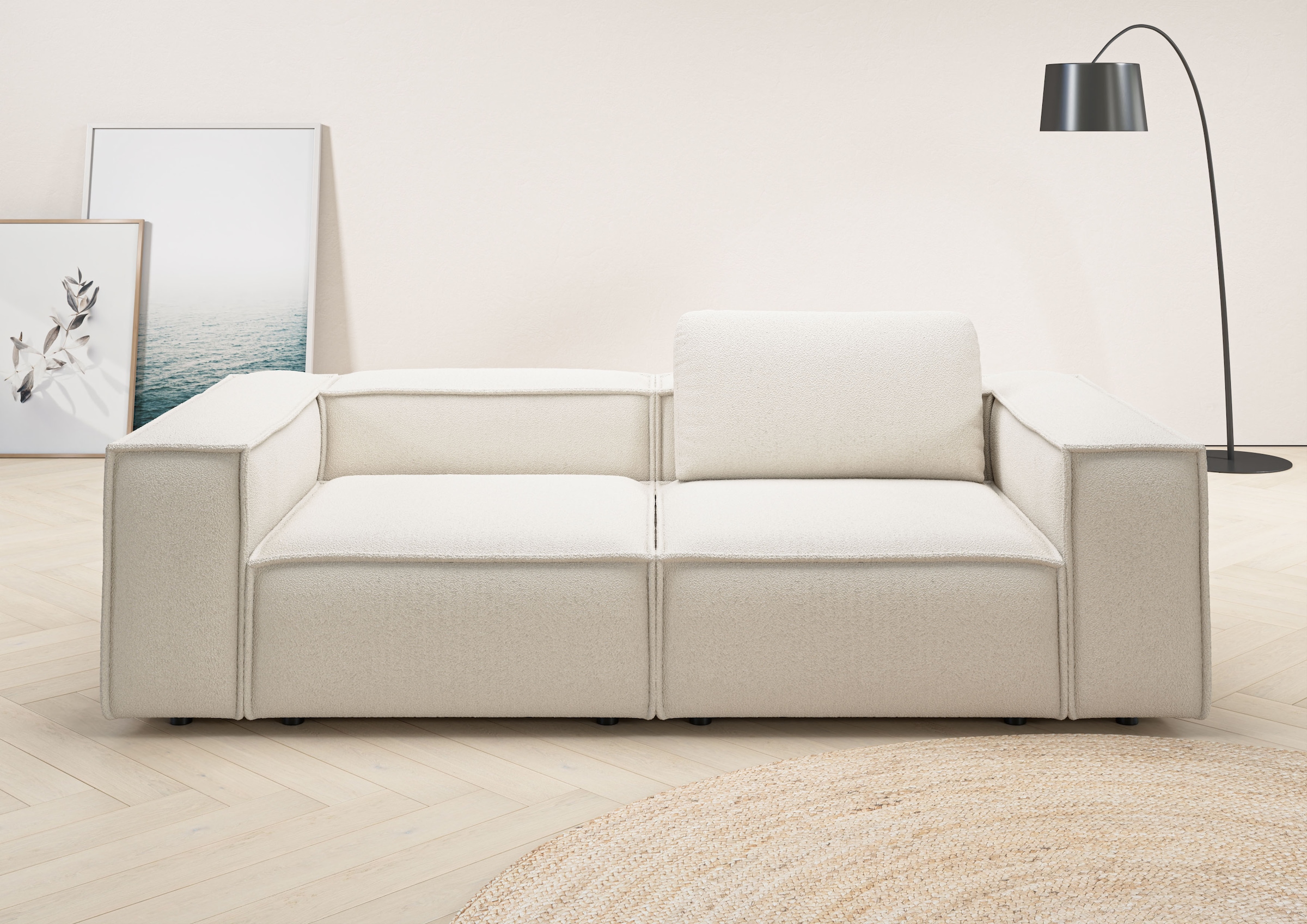 Image of Home affaire 2-Sitzer "Watertown, modern, Sofa 246 cm breit, in 2 Tiefen, Japandi Design" stilvolles Sofa Extra Tiefe 188cm, mit extra breiter Sitzfläche
