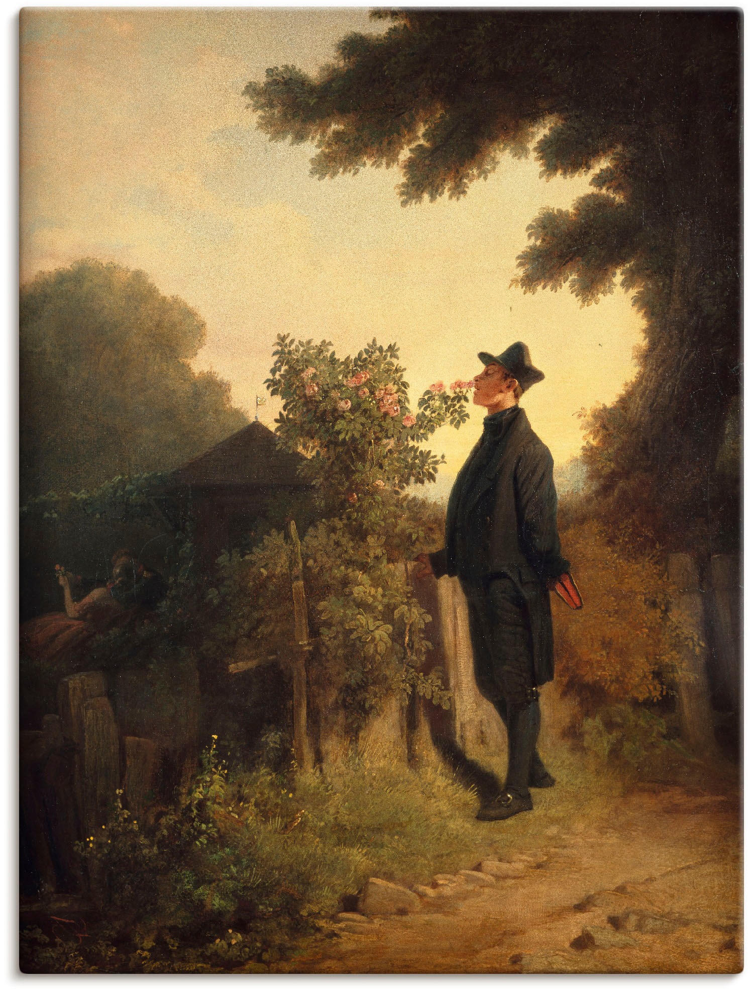 Image of Artland Wandbild »Der Rosenfreund«, Mann, (1 St.), in vielen Grössen & Produktarten -Leinwandbild, Poster, Wandaufkleber / Wandtattoo auch für Badezimmer geeignet bei Ackermann Versand Schweiz