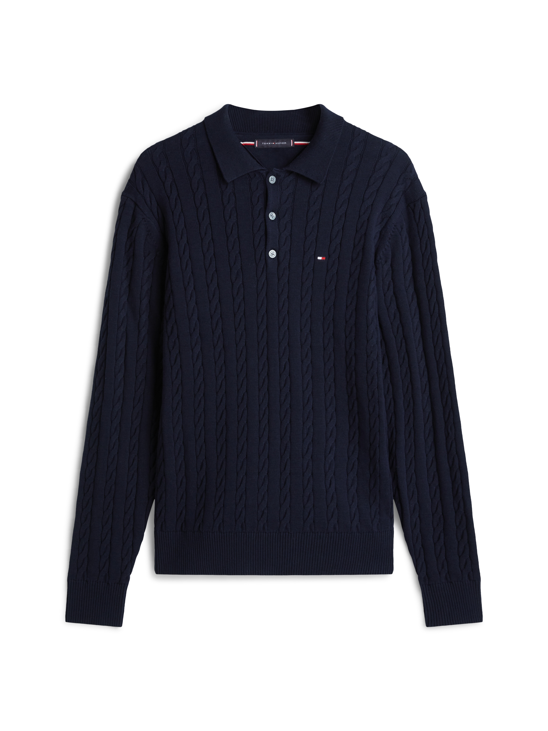 Tommy Hilfiger Polokragenpullover »CLASSIC COTTON CABLE« mit Zopfmuster, regular fit