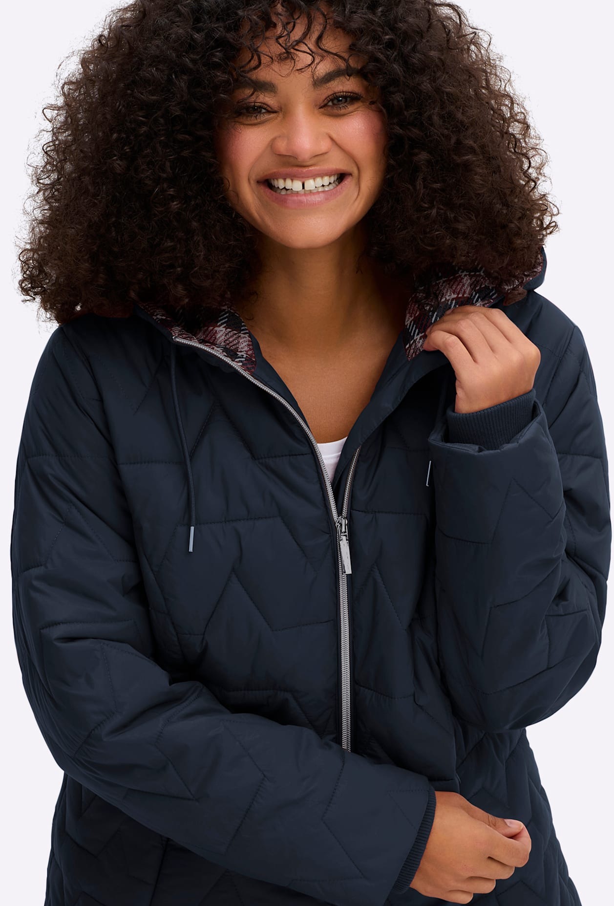 Sheego Veste matelassée avec capuche